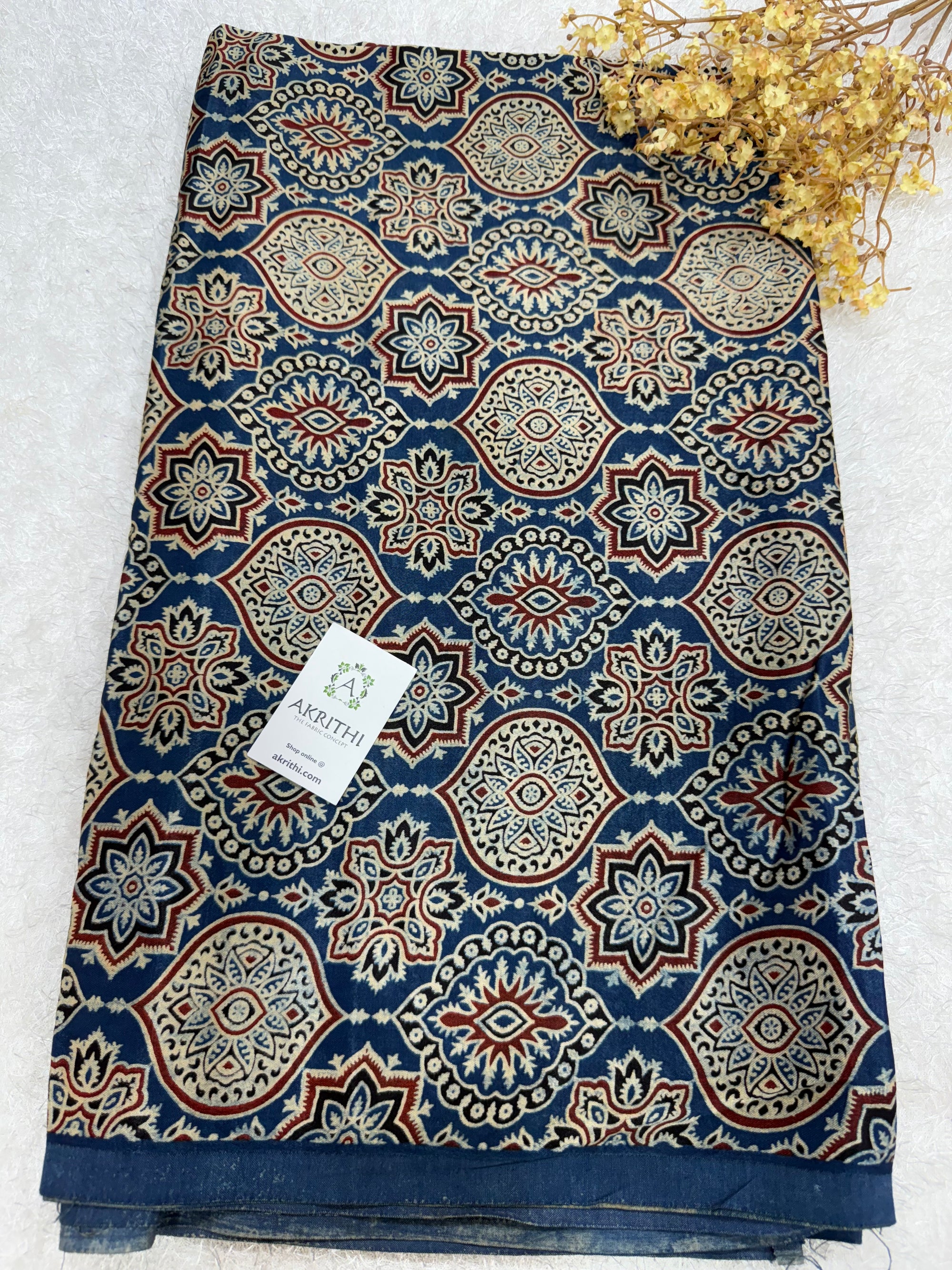 Ajrakh pure mashru silk fabric