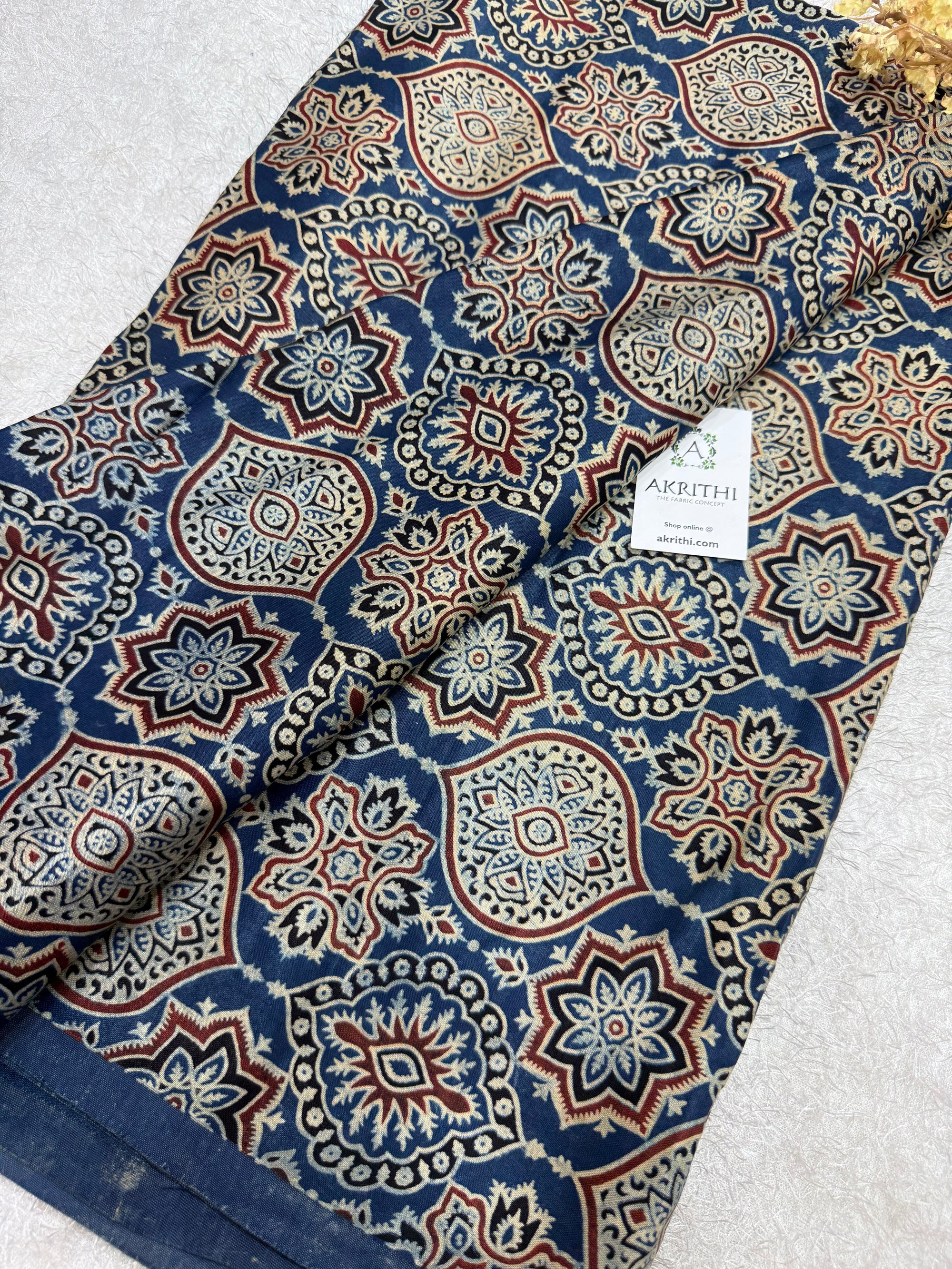 Ajrakh pure mashru silk fabric