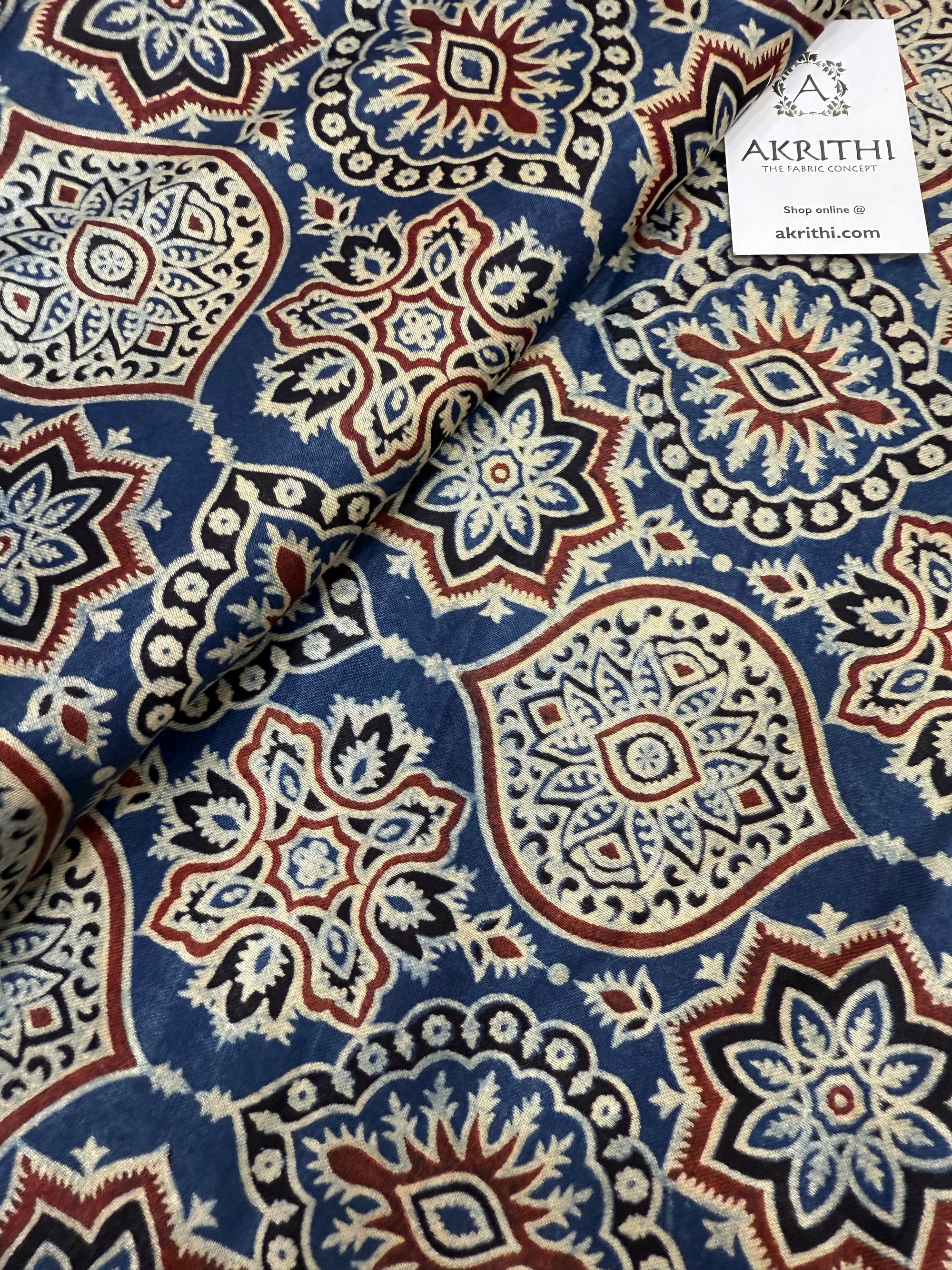 Ajrakh pure mashru silk fabric