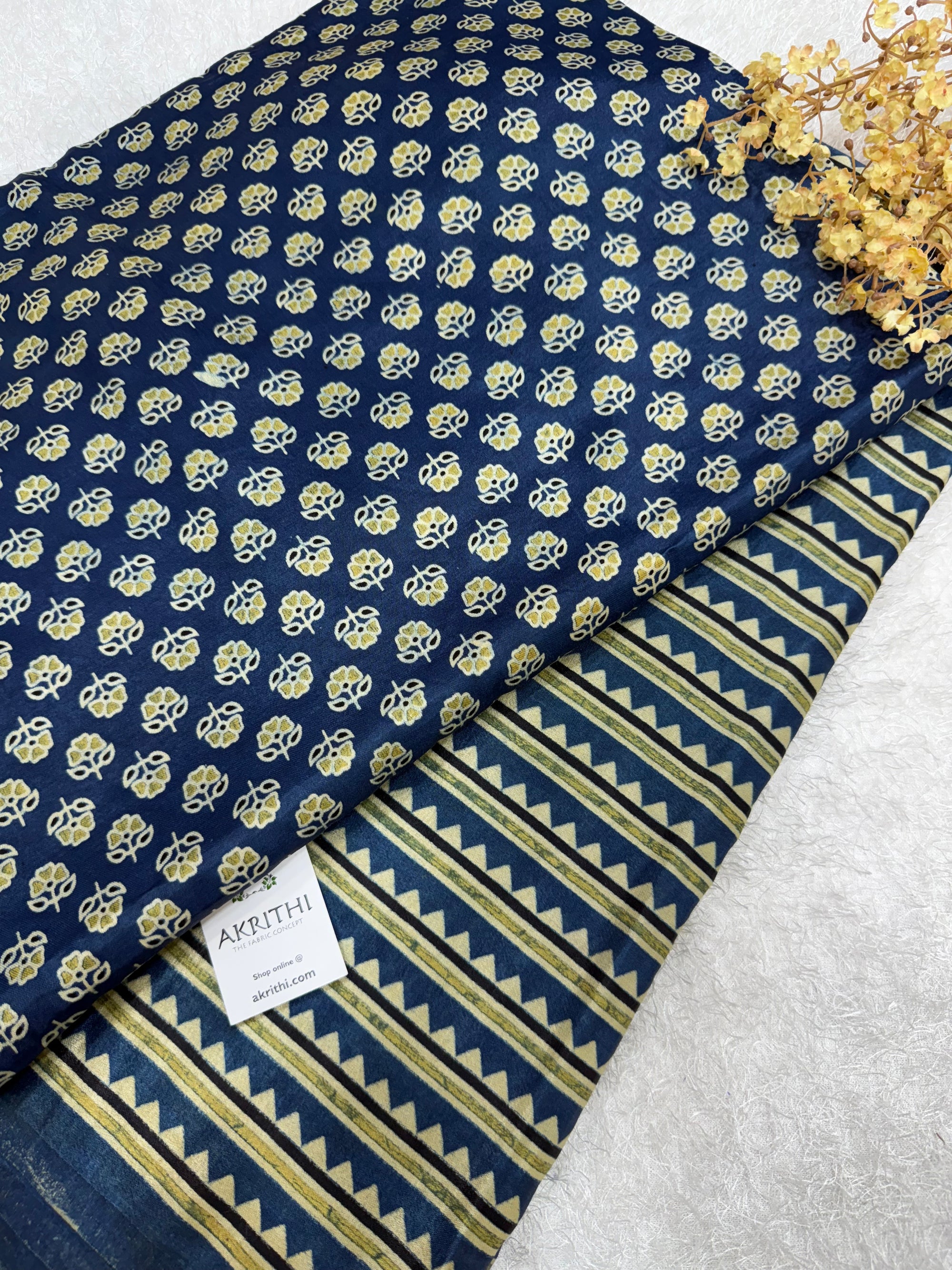 Ajrakh Pure mashru silk salwar suit