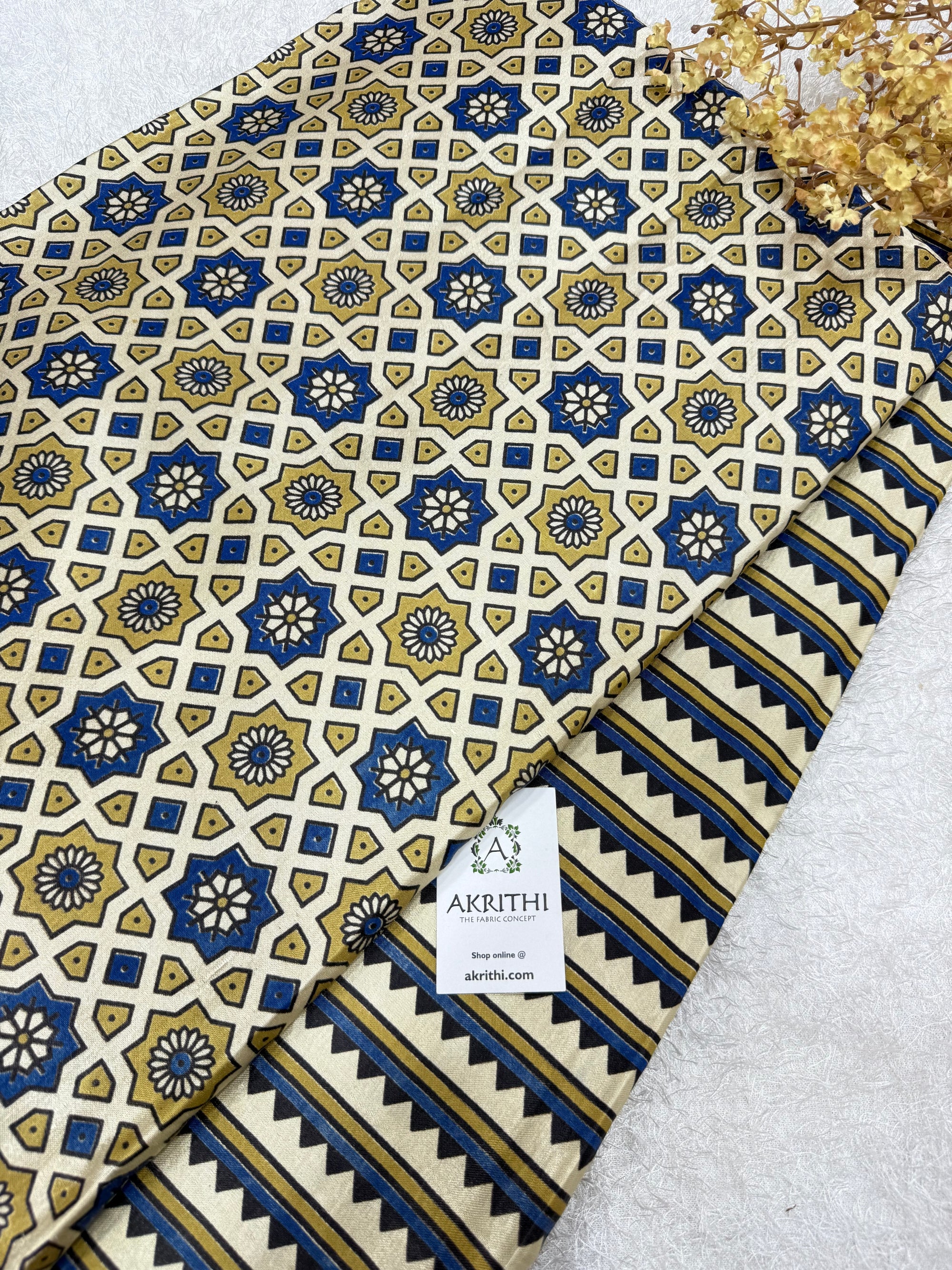 Ajrakh Pure mashru silk salwar suit
