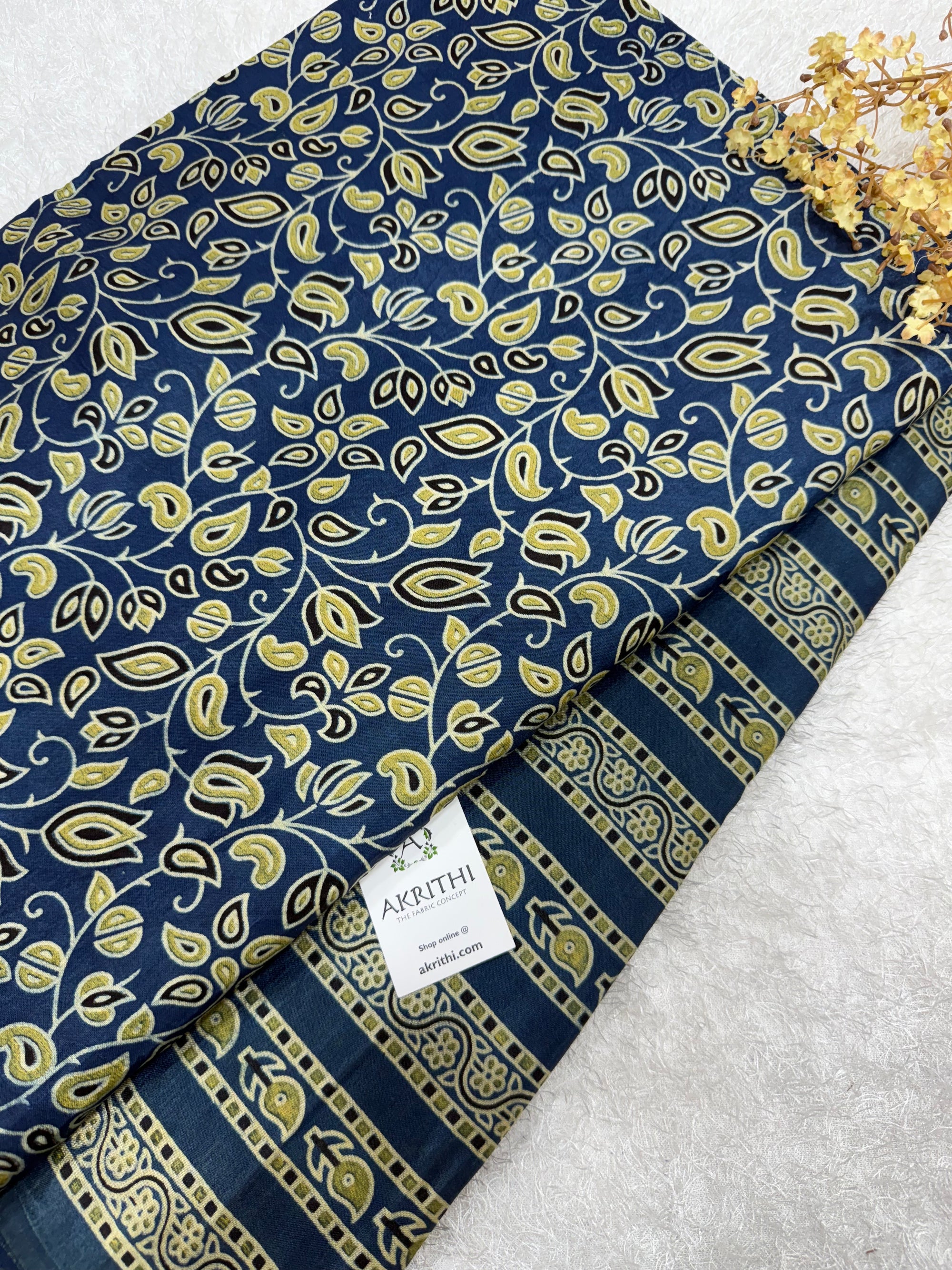 Ajrakh Pure mashru silk salwar suit