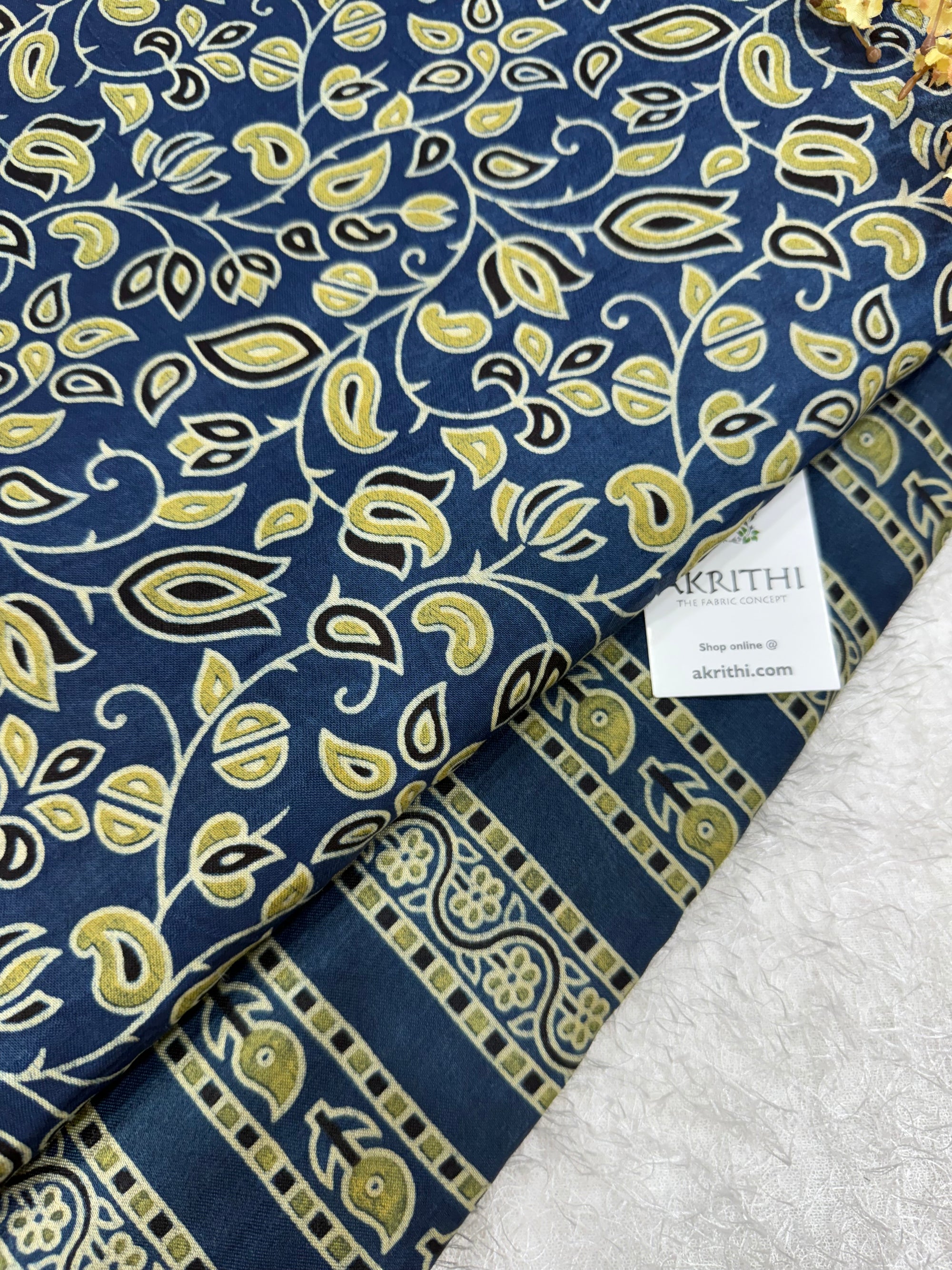 Ajrakh Pure mashru silk salwar suit