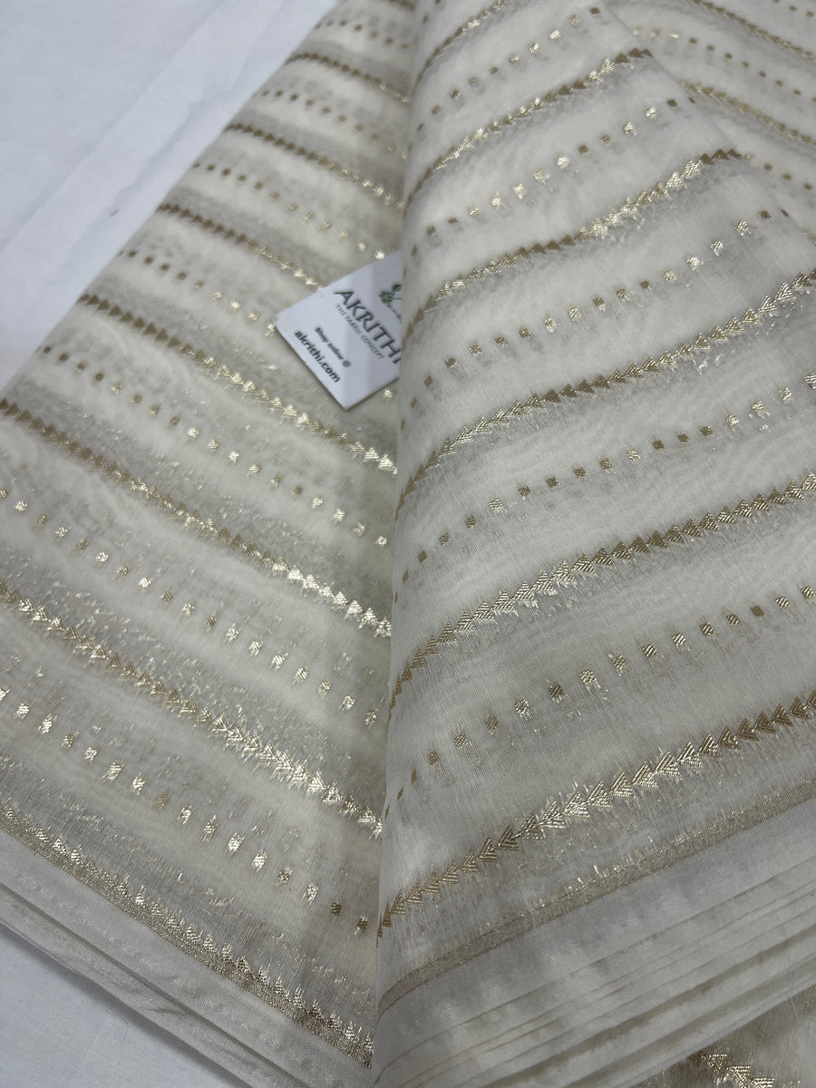 Dyeable banarasi Handloom chanderi lurex fabric