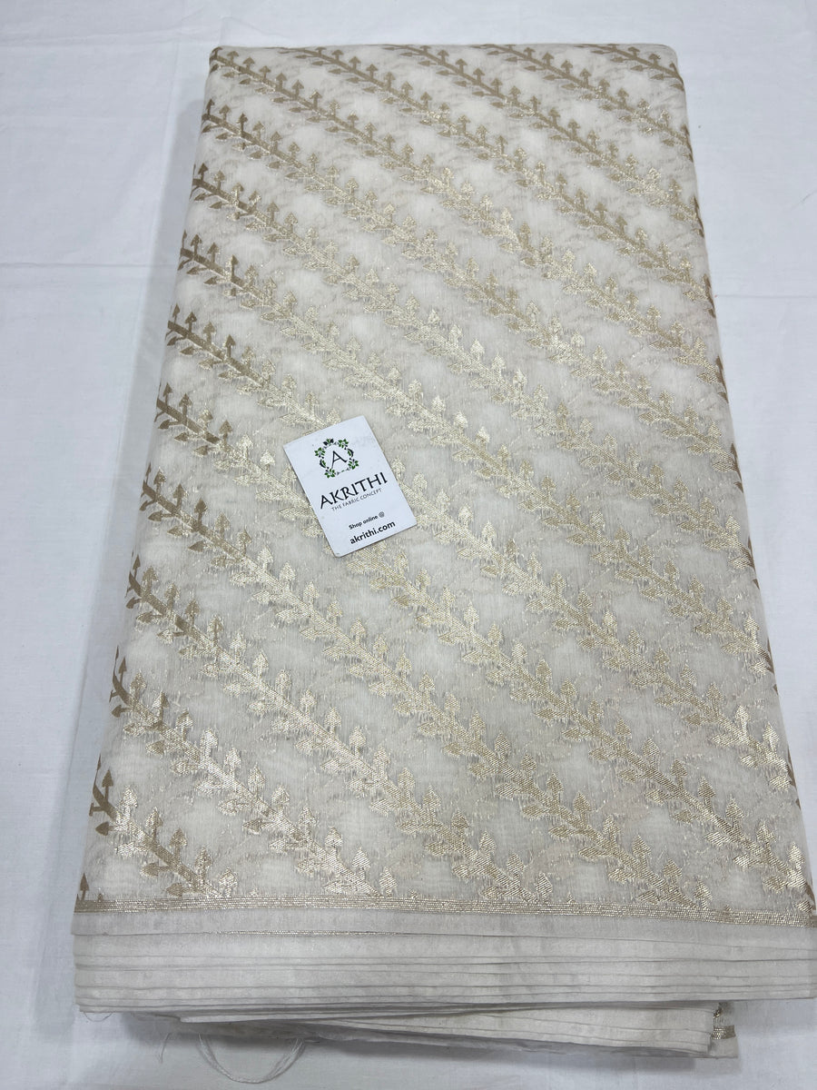 Dyeable banarasi Handloom chanderi lurex fabric