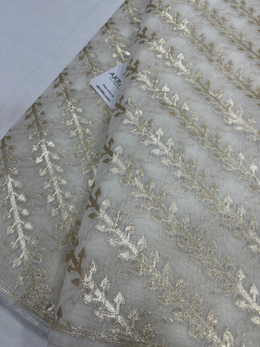 Dyeable banarasi Handloom chanderi lurex fabric