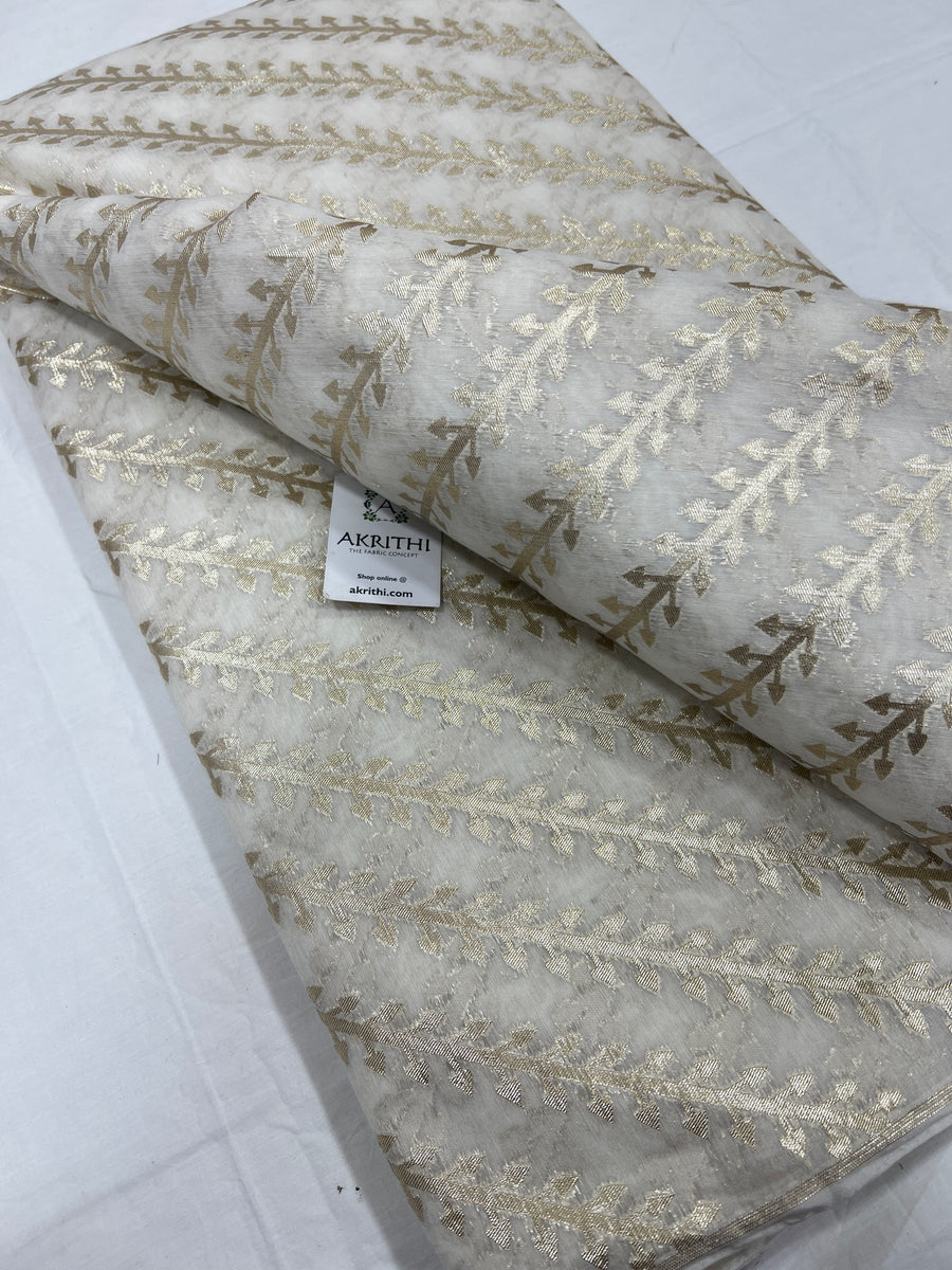 Dyeable banarasi Handloom chanderi lurex fabric