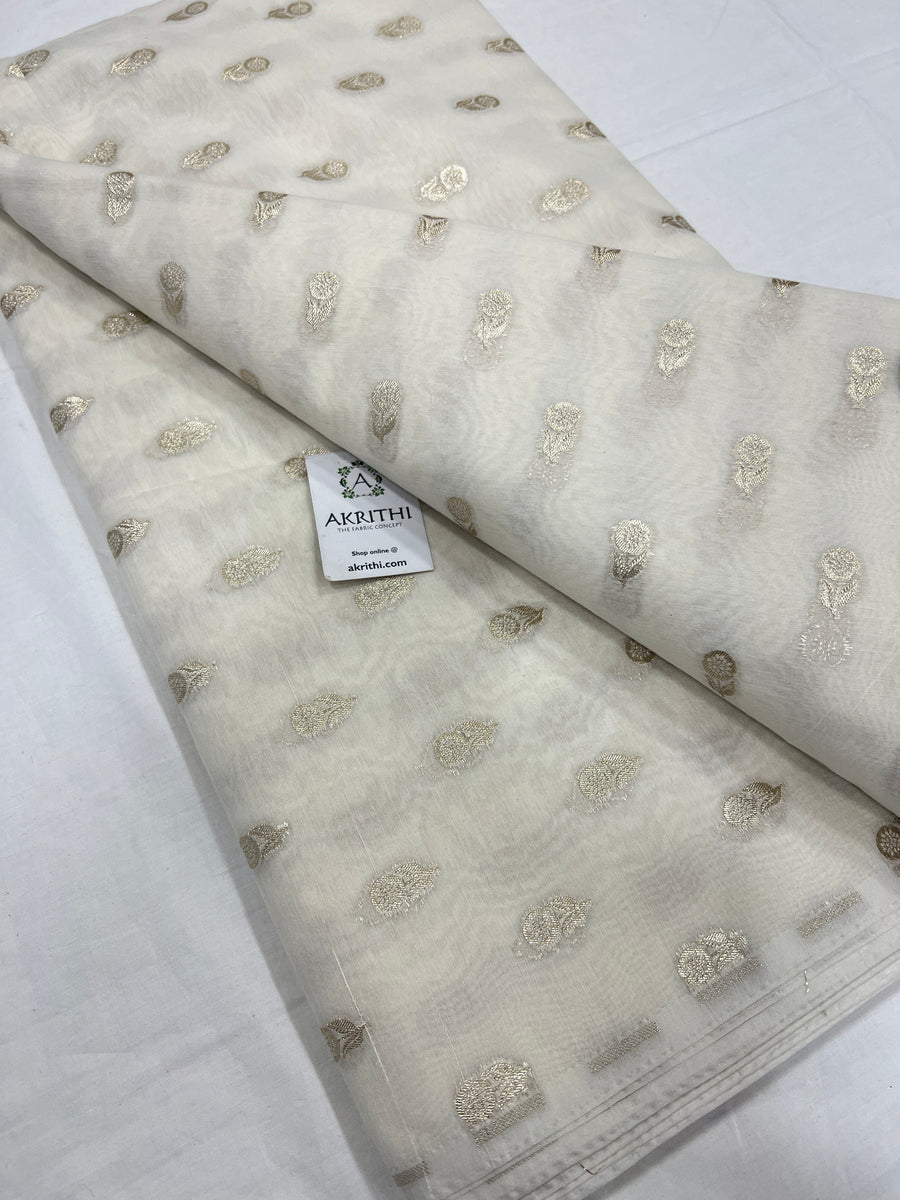 Dyeable banarasi Handloom chanderi lurex fabric