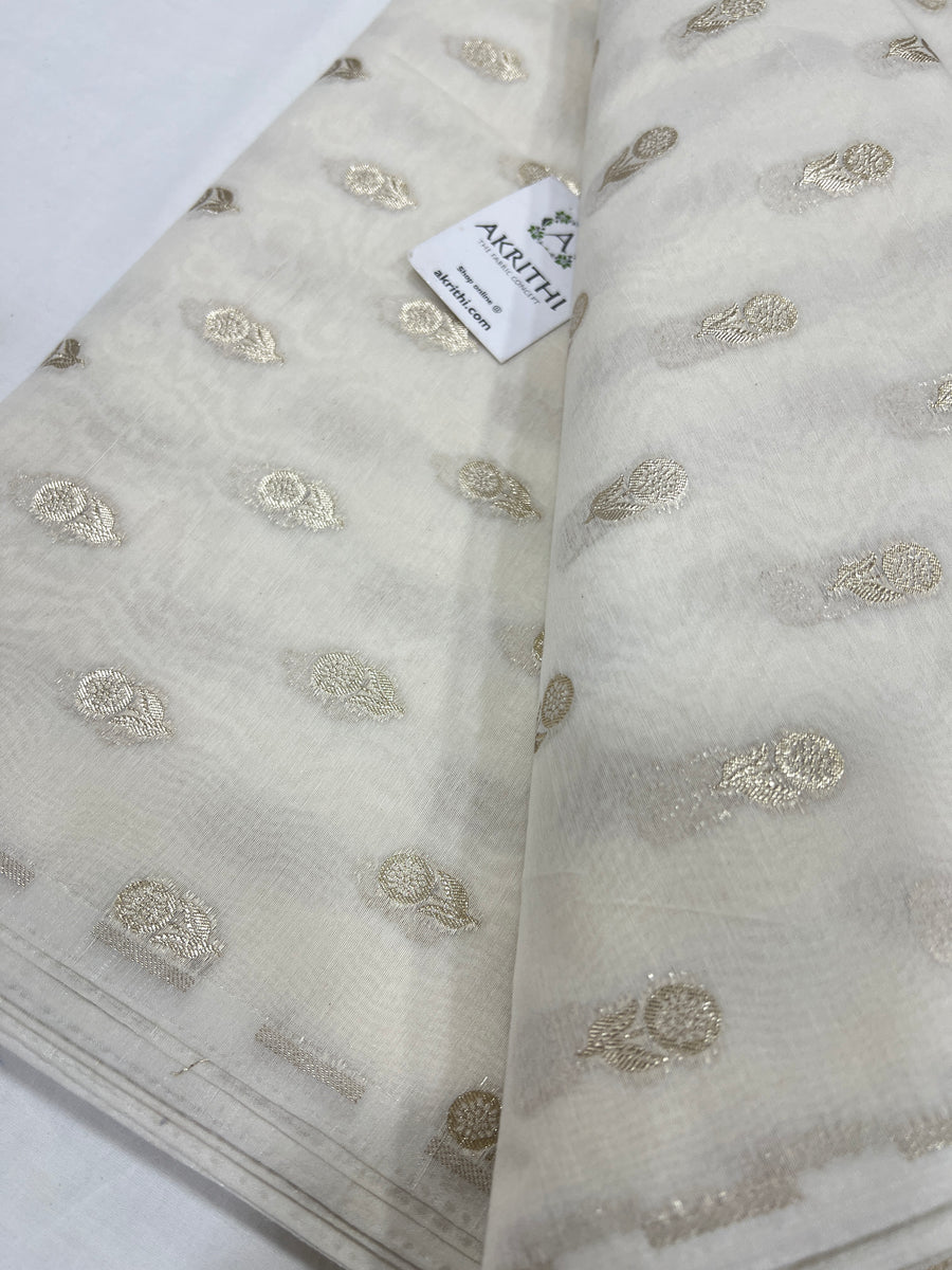 Dyeable banarasi Handloom chanderi lurex fabric