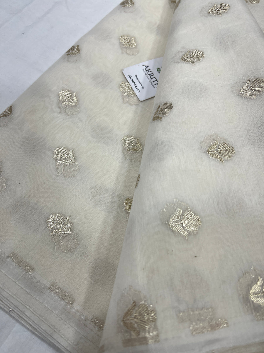 Dyeable banarasi Handloom chanderi lurex fabric