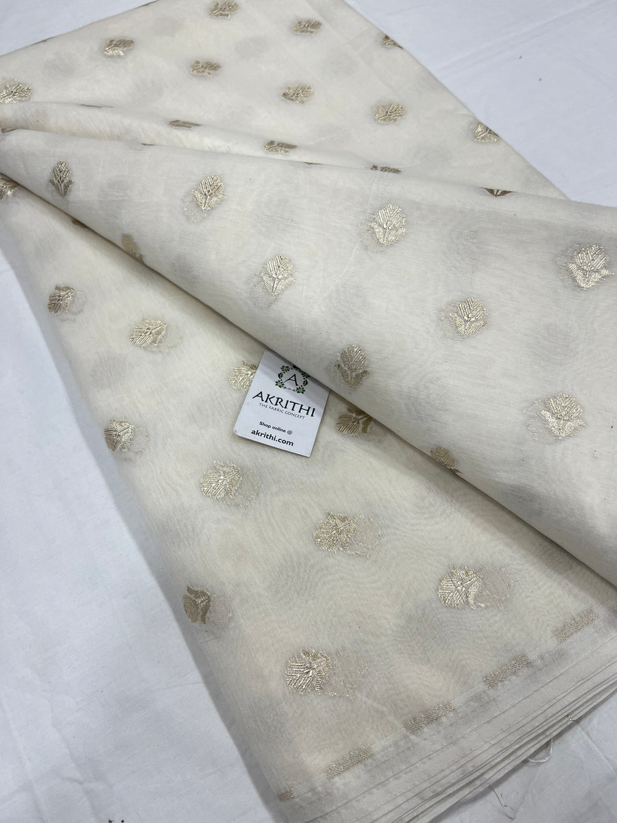 Dyeable banarasi Handloom chanderi lurex fabric