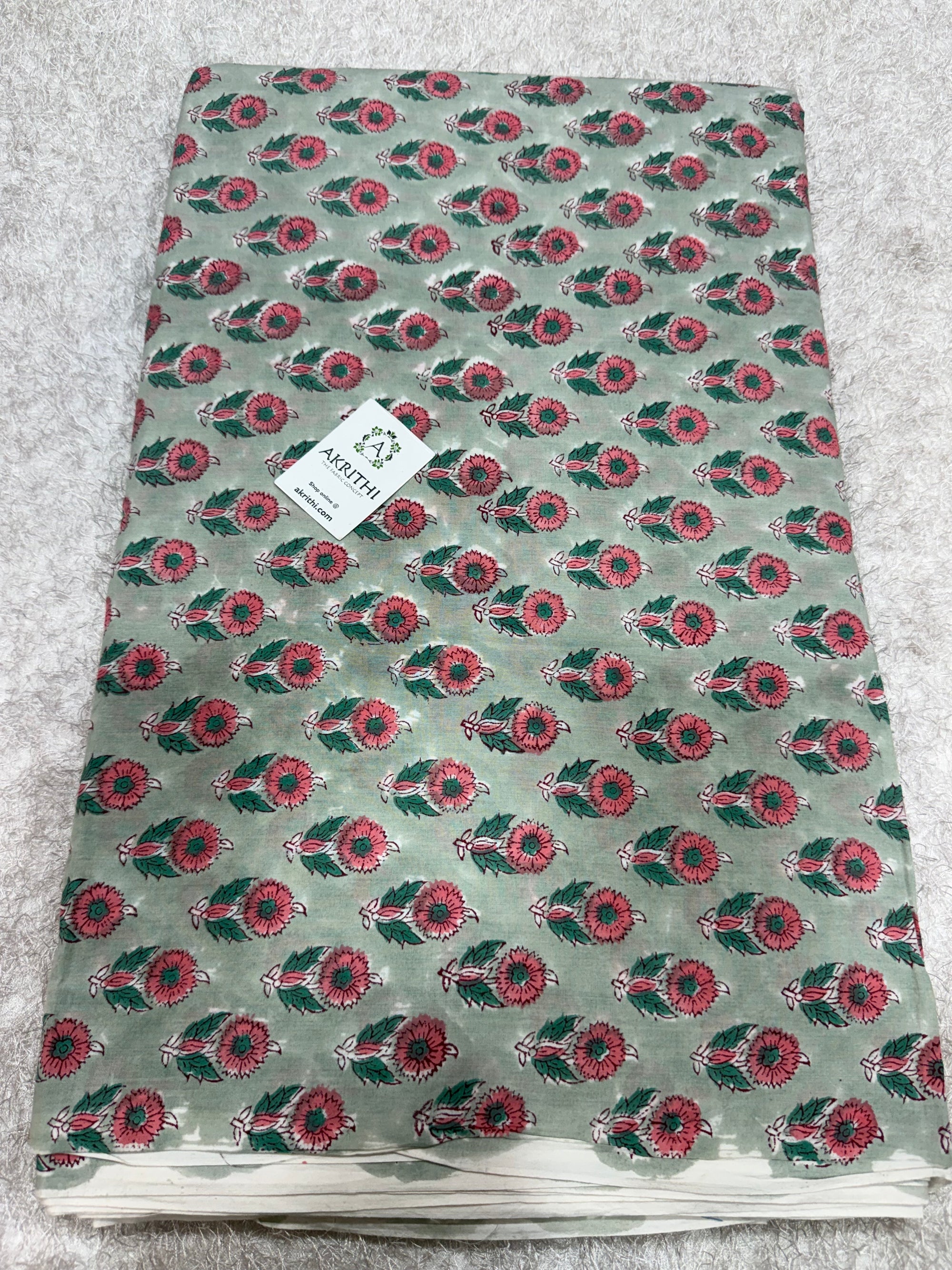 Hand block pure cotton fabric