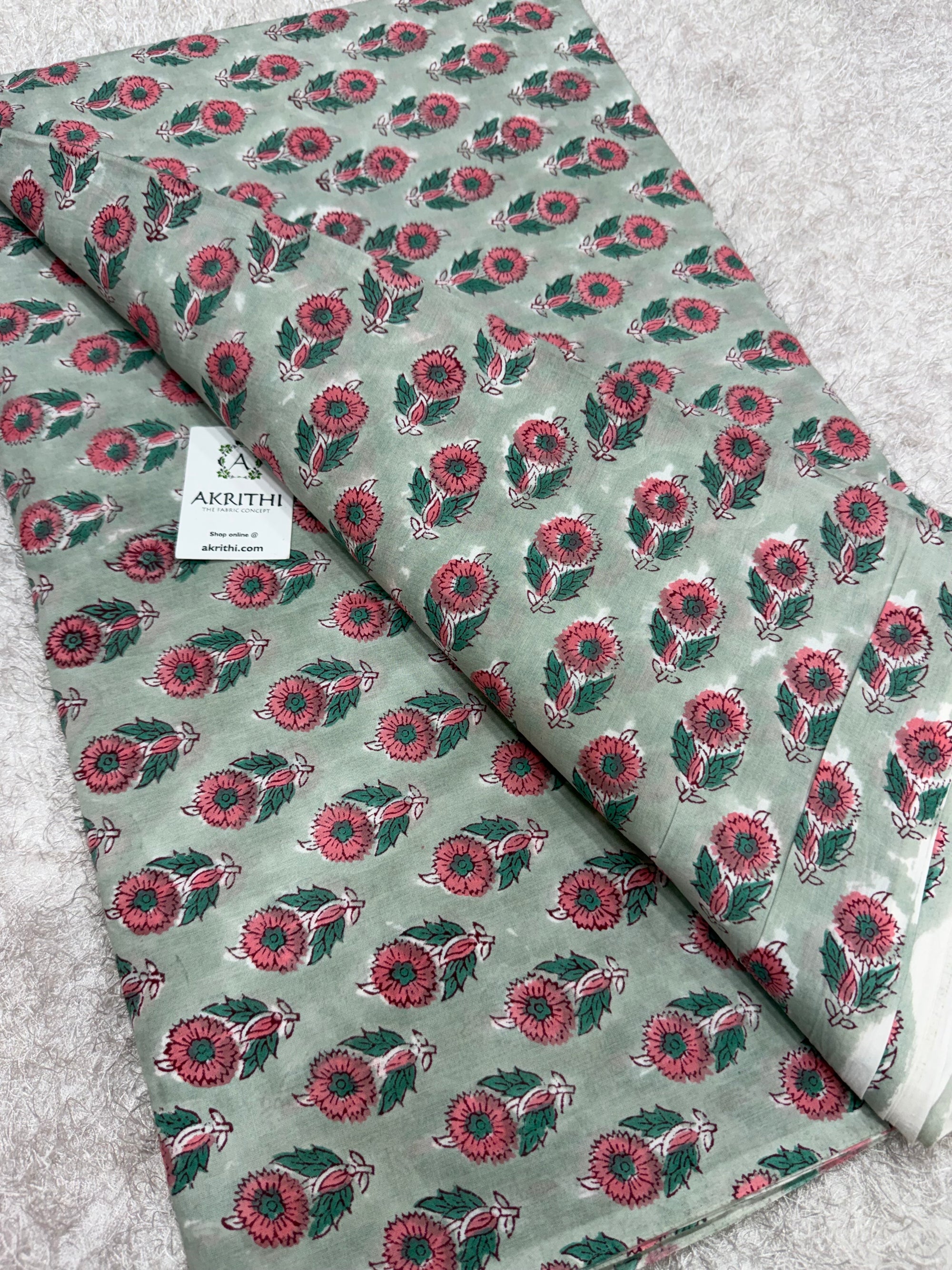 Hand block pure cotton fabric