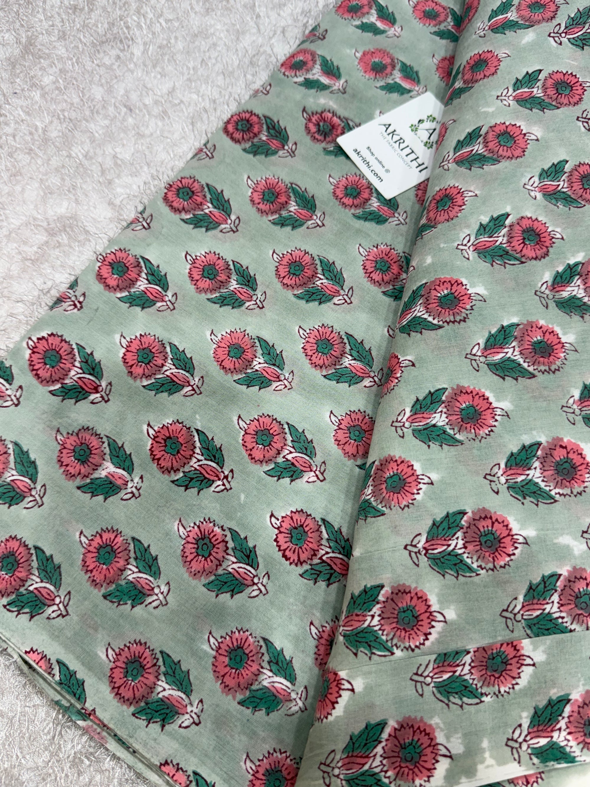 Hand block pure cotton fabric