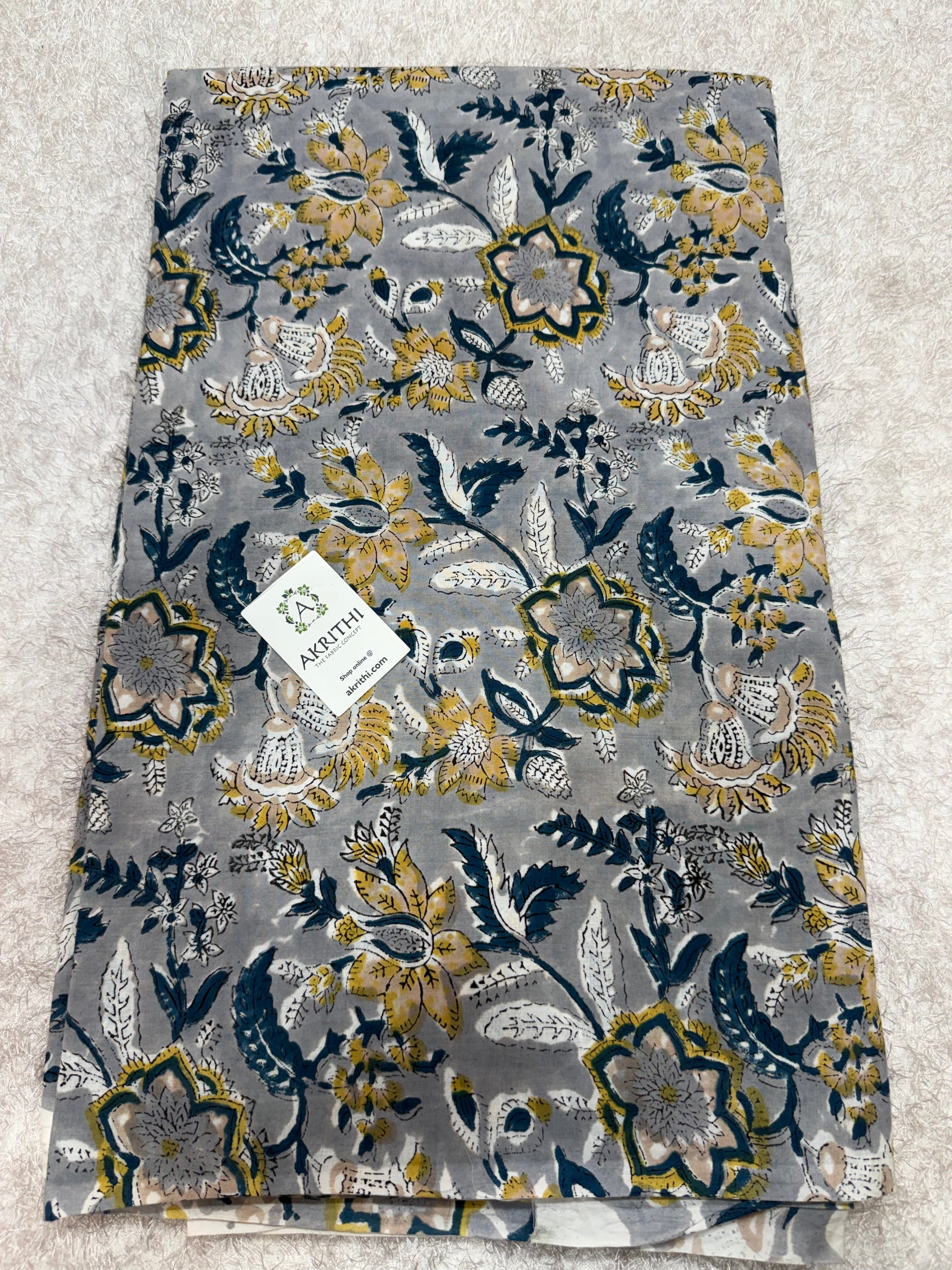 Hand block pure cotton fabric
