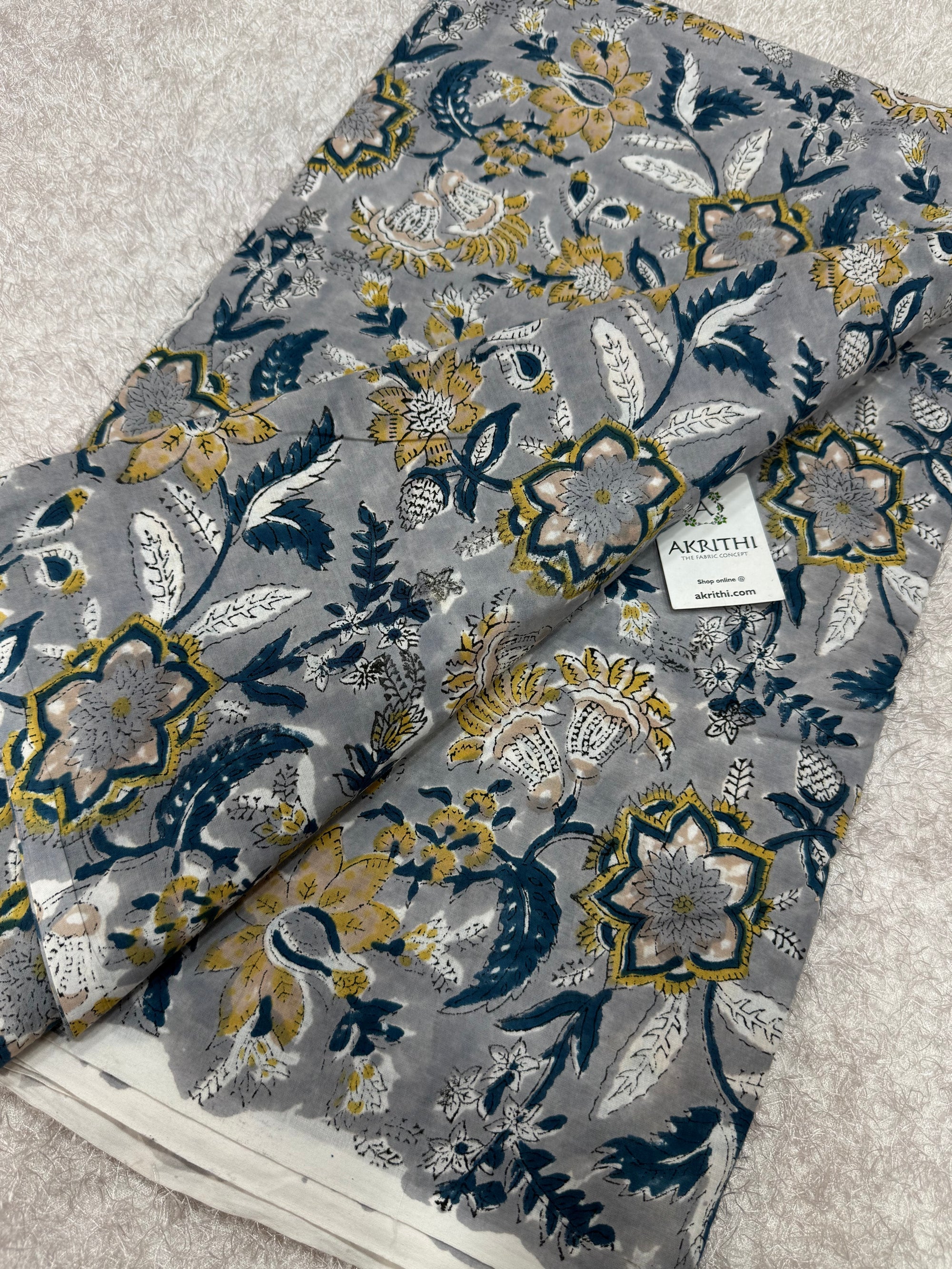 Hand block pure cotton fabric