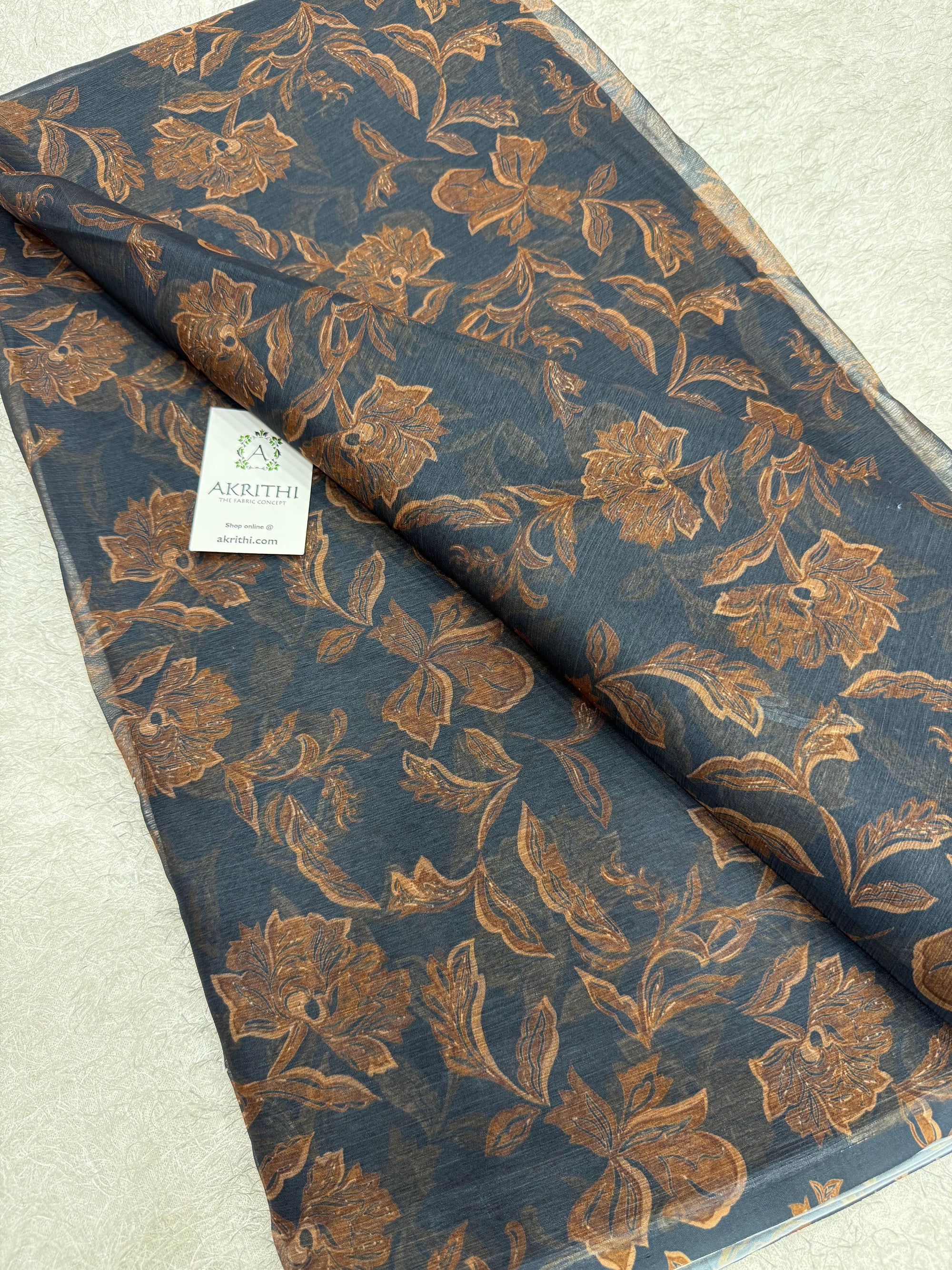 Digital floral printed chiffon fabric