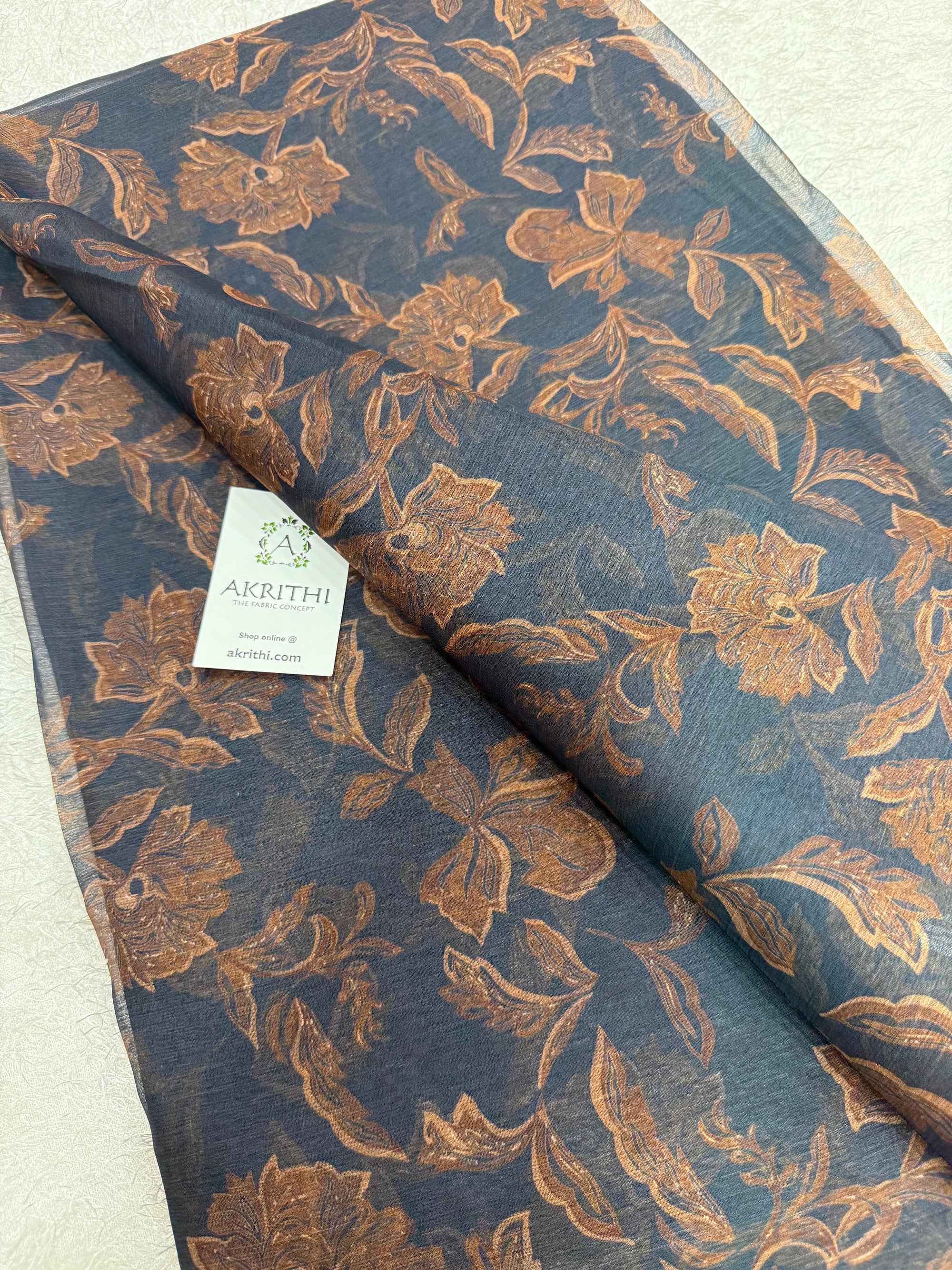 Digital floral printed chiffon fabric