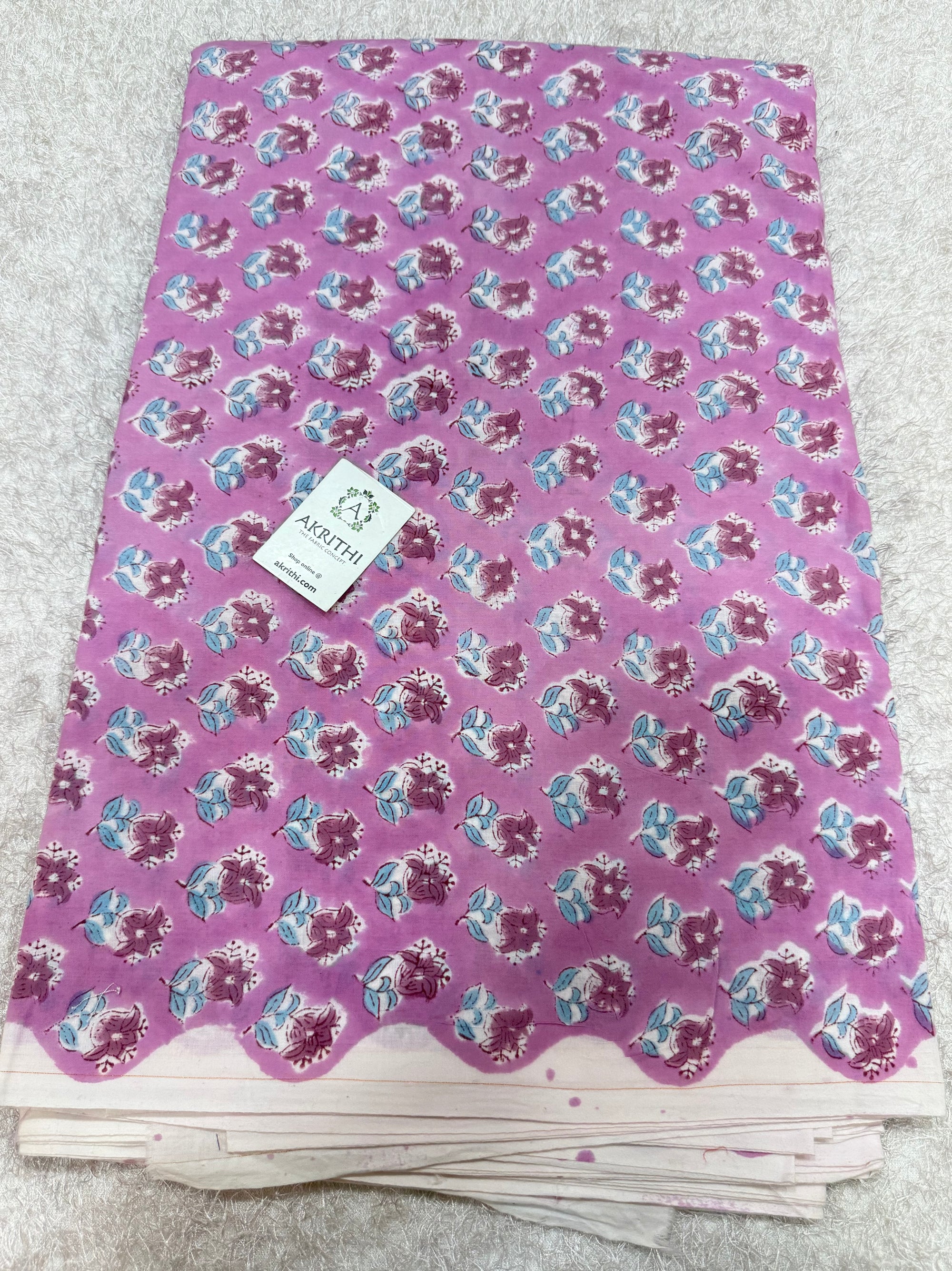 Hand block pure cotton fabric