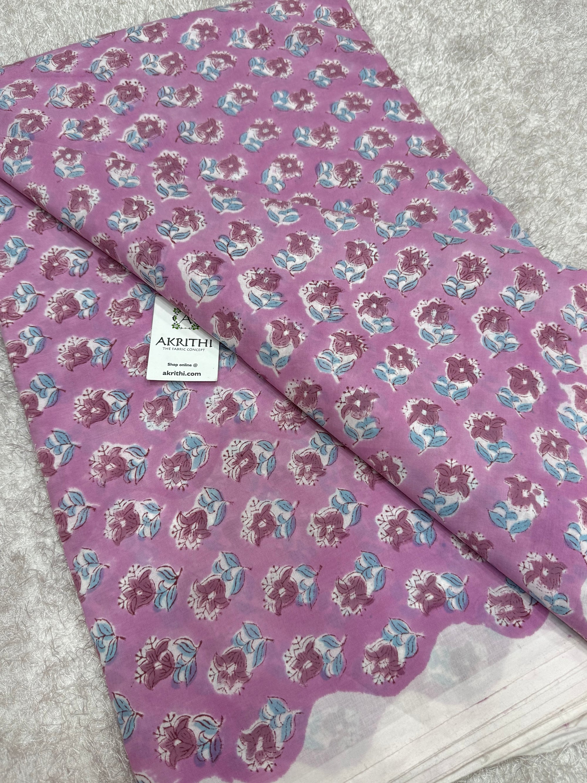 Hand block pure cotton fabric