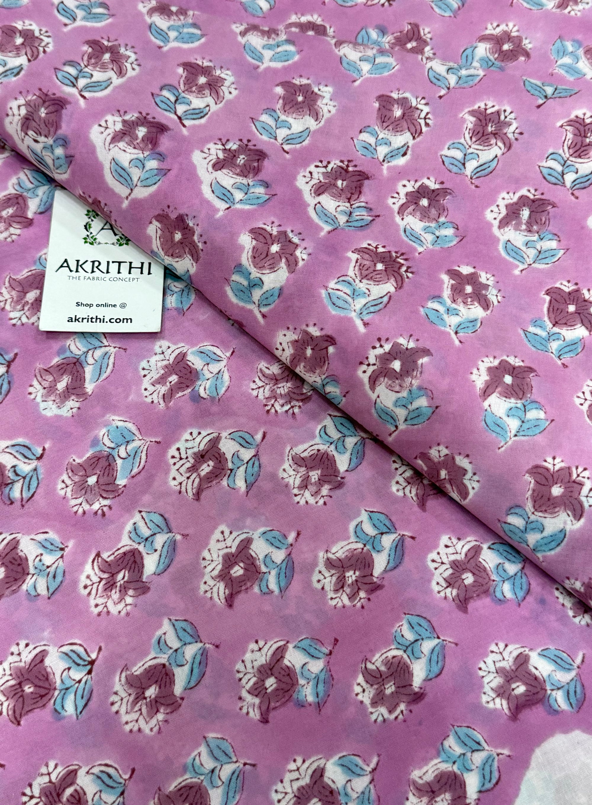 Hand block pure cotton fabric