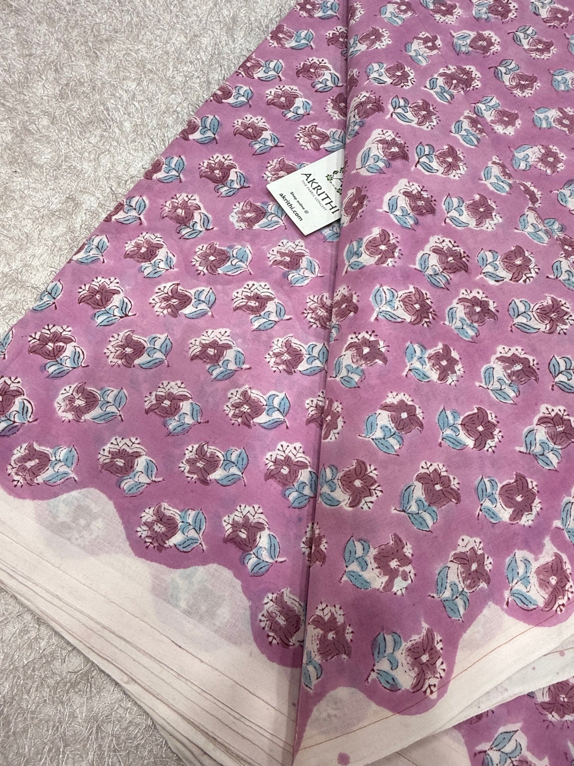 Hand block pure cotton fabric