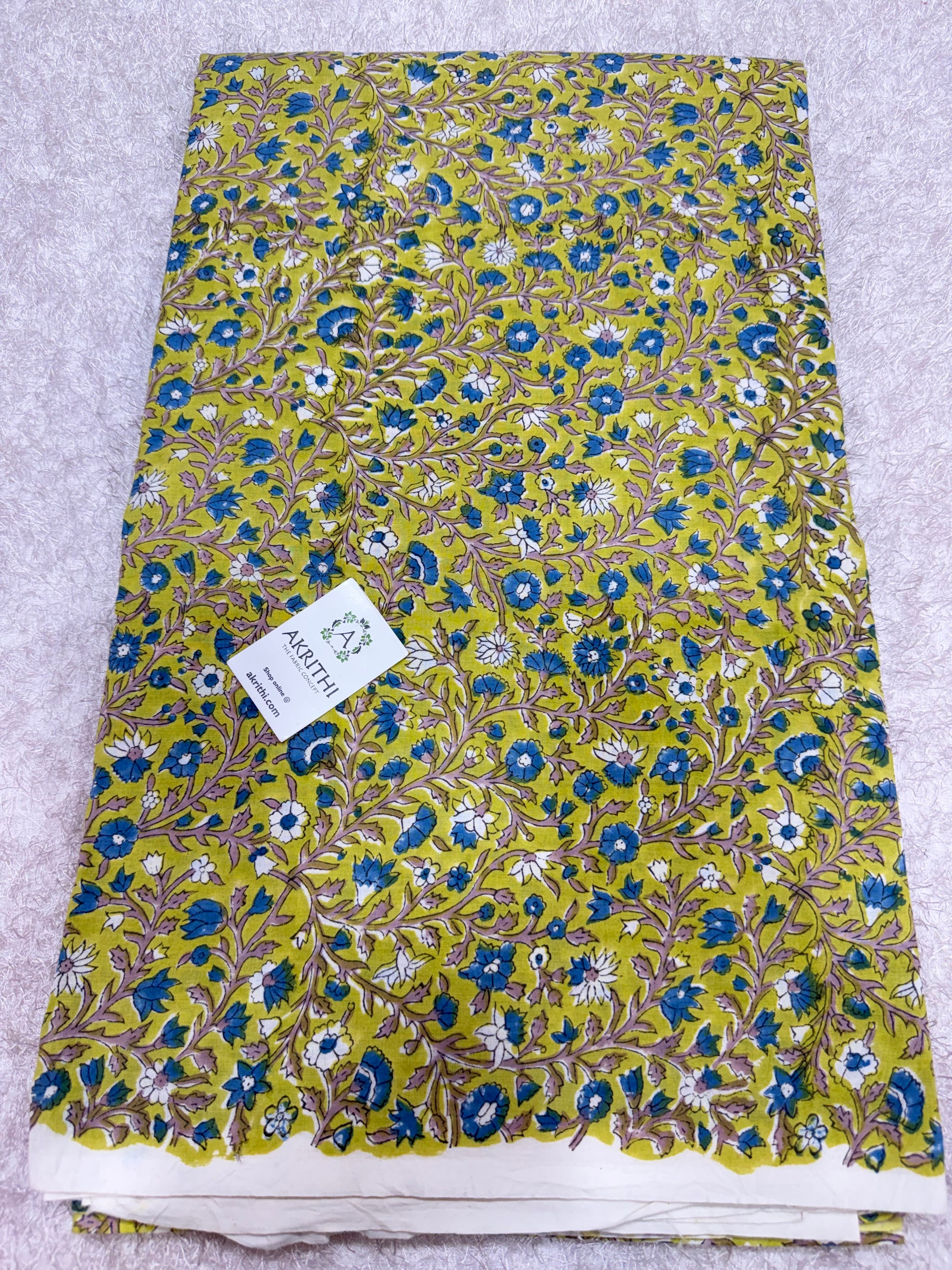 Hand block pure cotton fabric