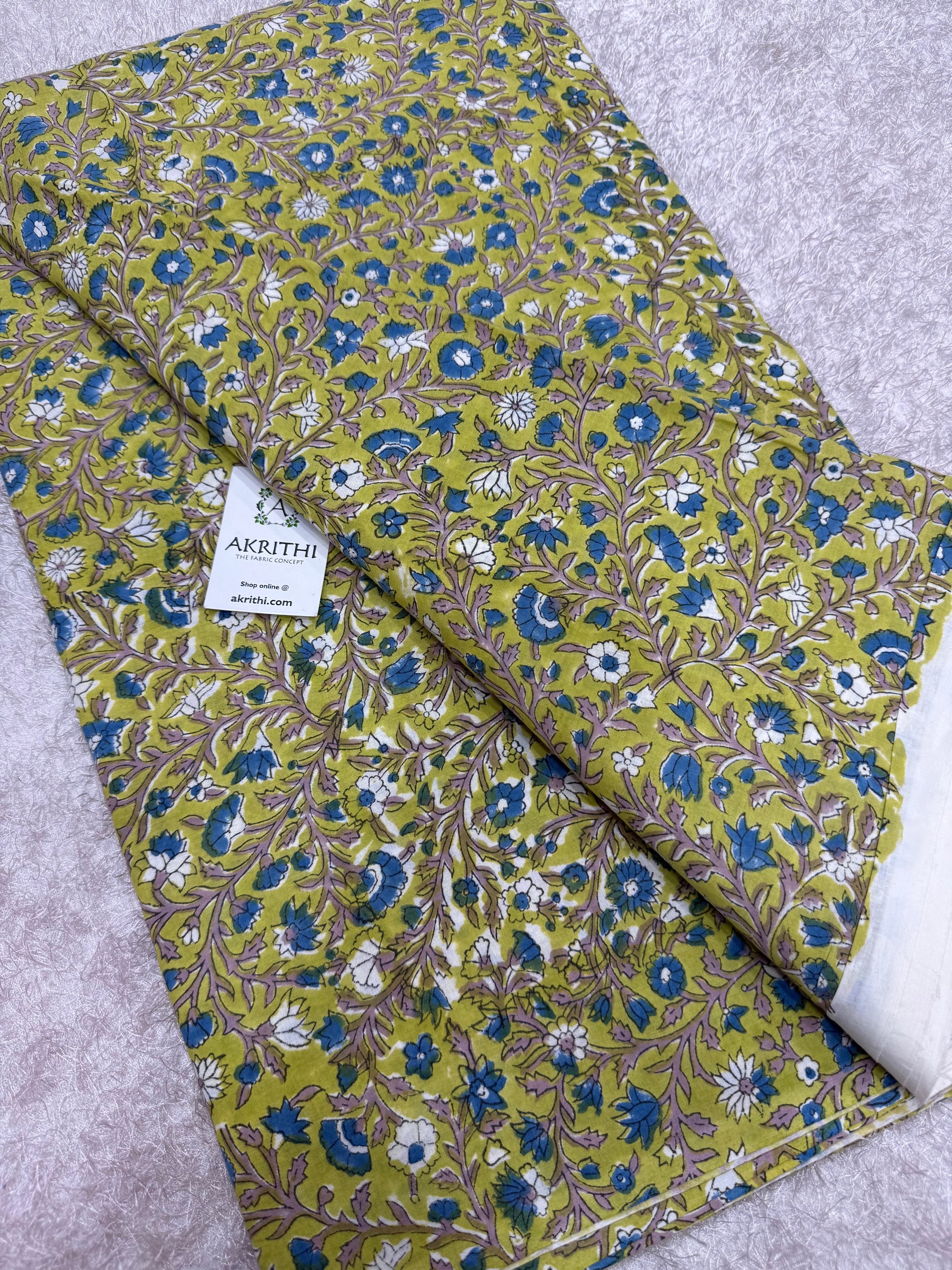 Hand block pure cotton fabric