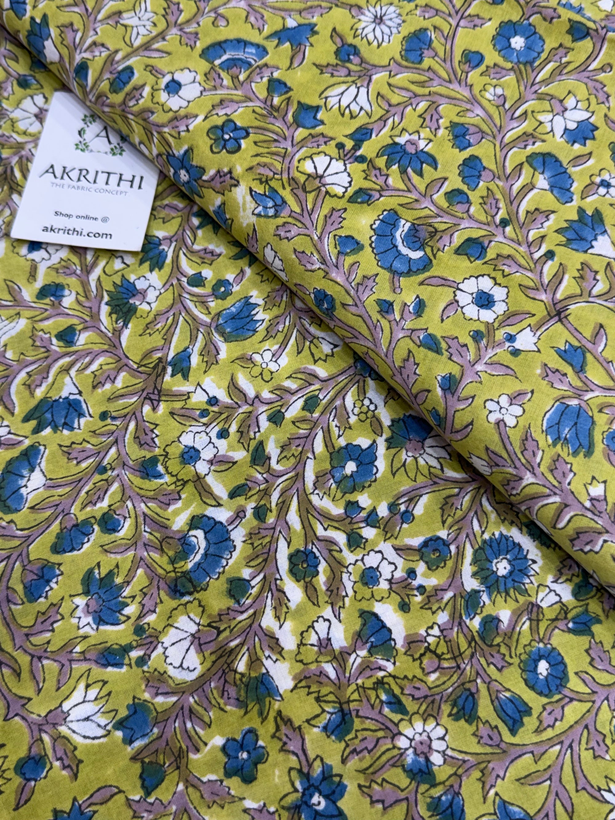 Hand block pure cotton fabric
