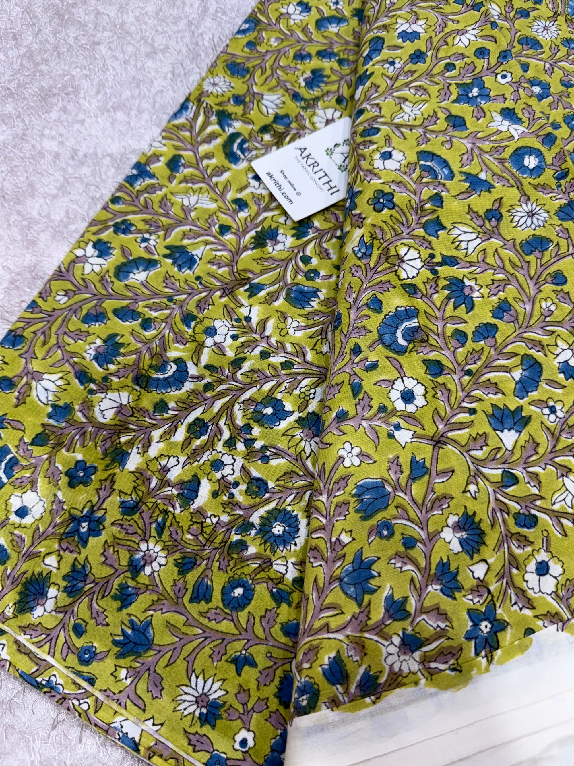 Hand block pure cotton fabric