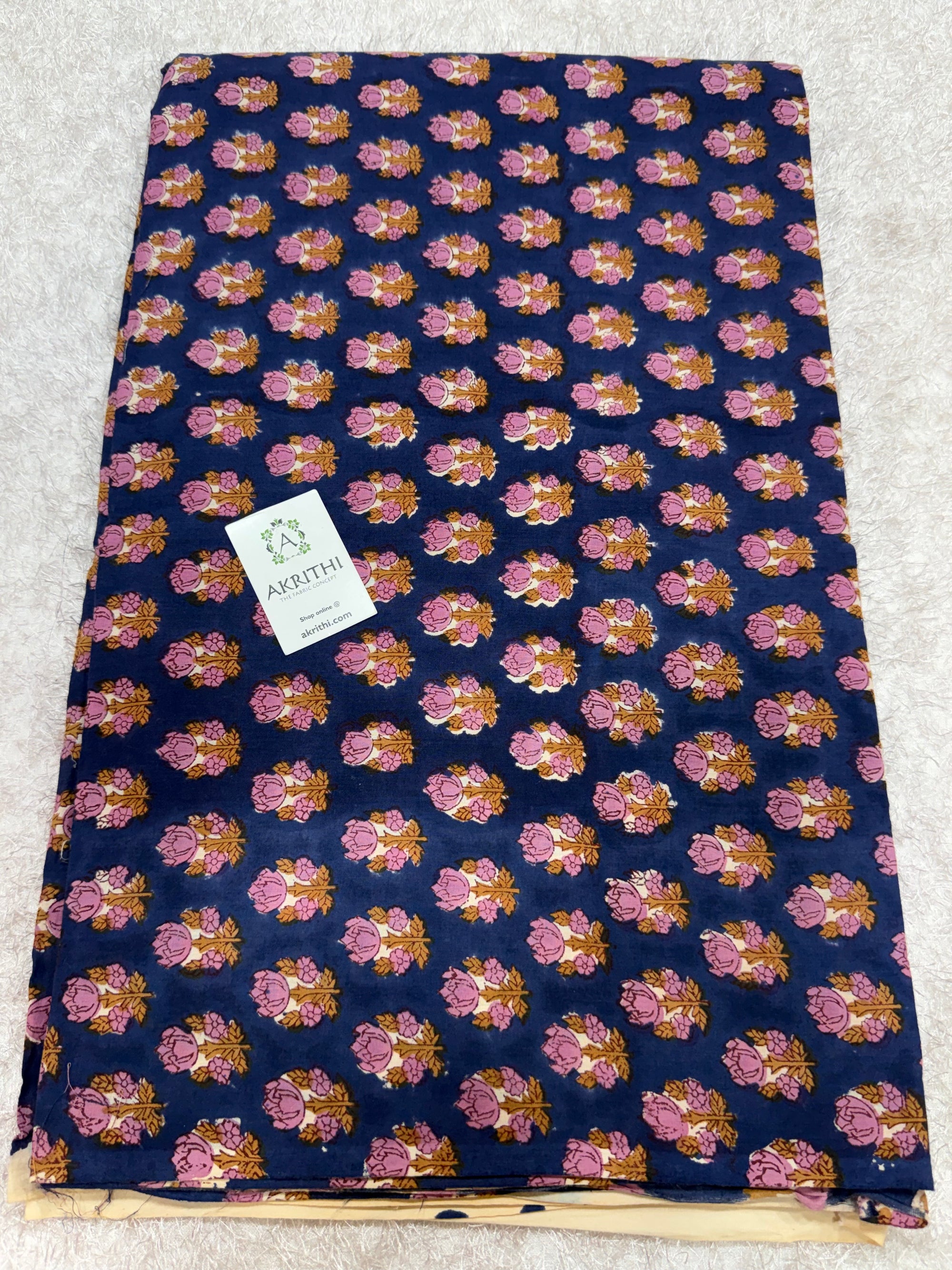 Hand block pure cotton fabric