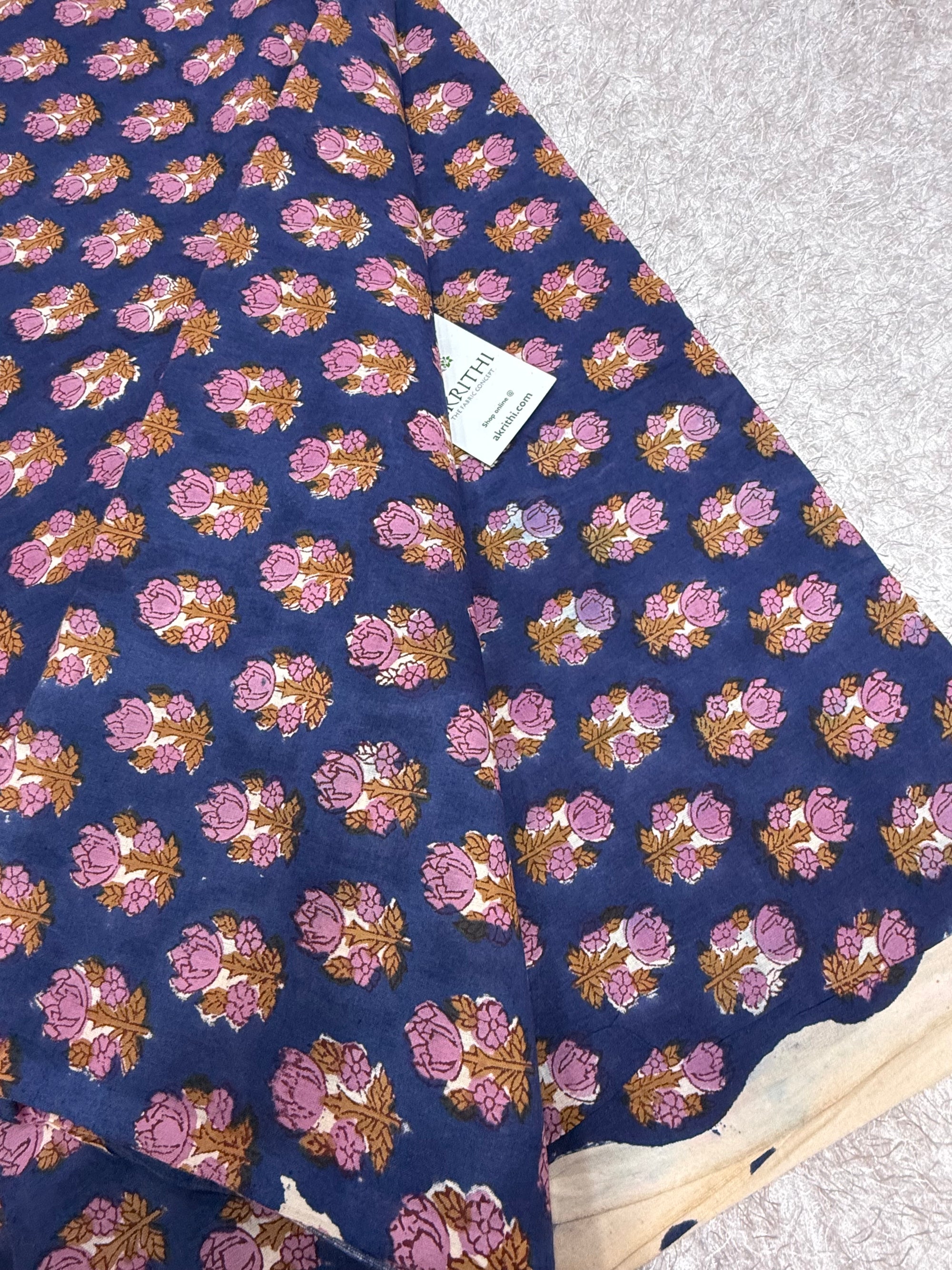 Hand block pure cotton fabric