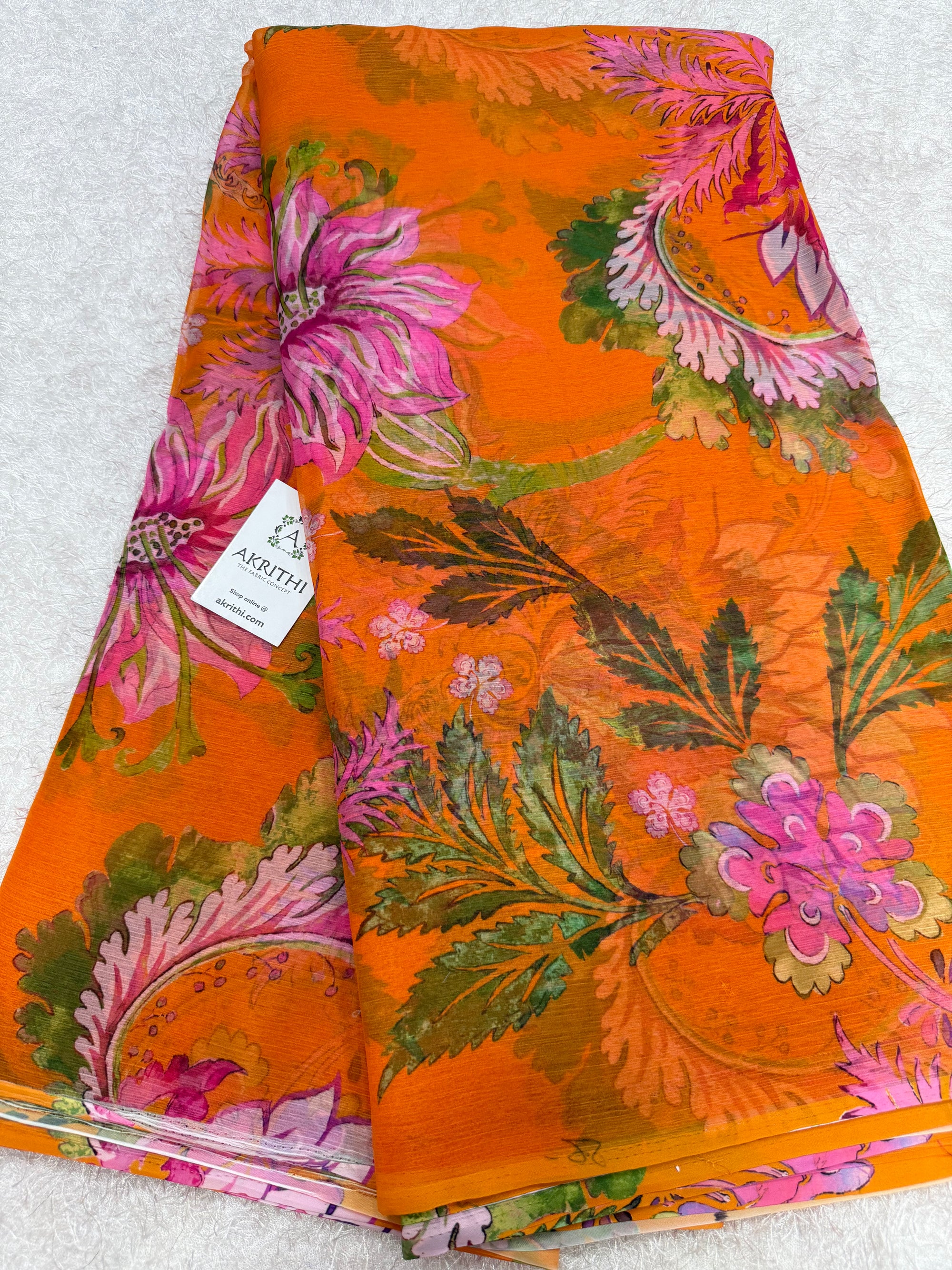 Digital floral printed chiffon fabric
