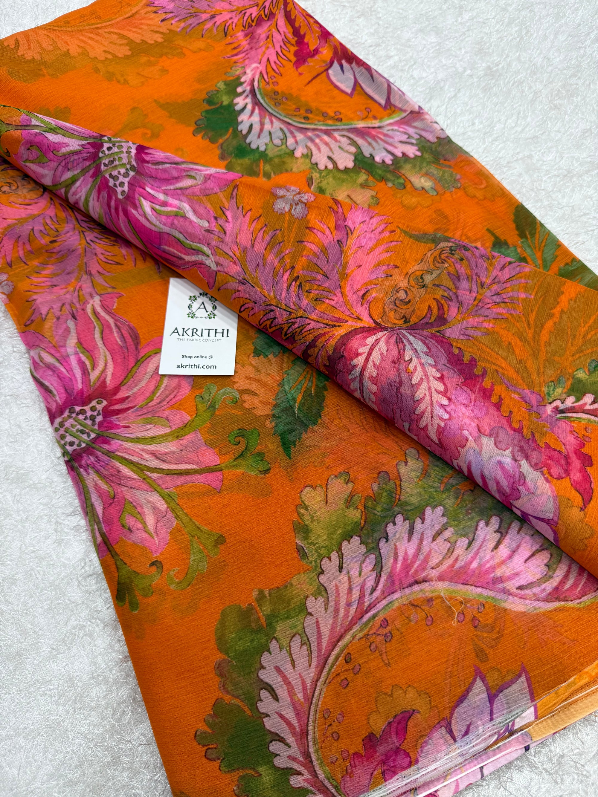 Digital floral printed chiffon fabric