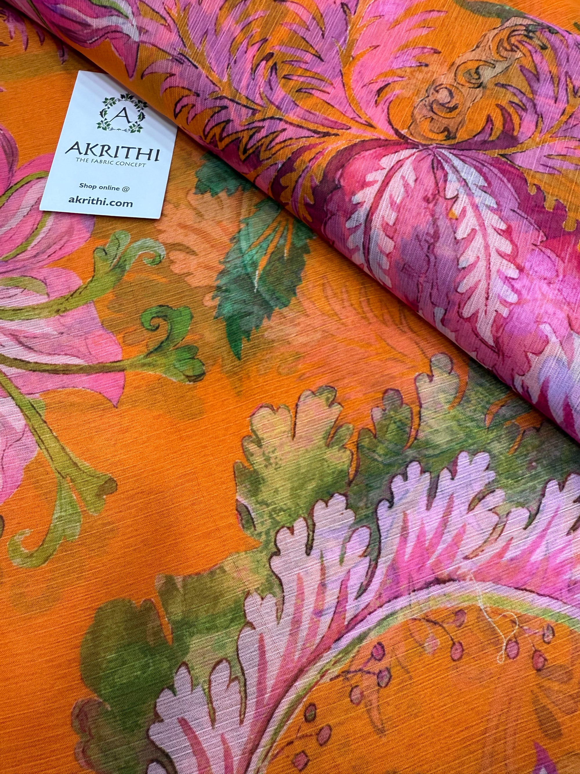 Digital floral printed chiffon fabric