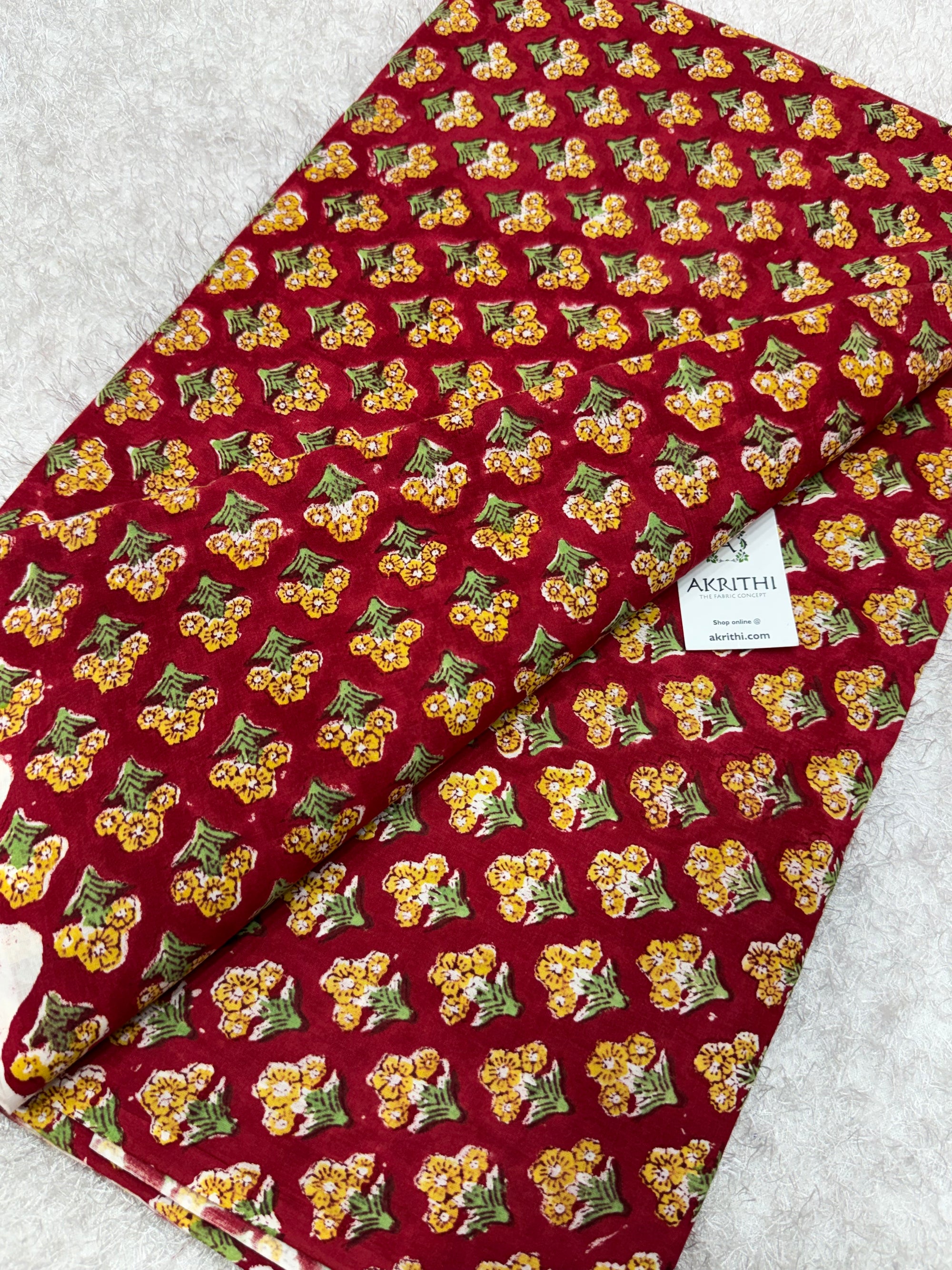 Hand block pure cotton fabric