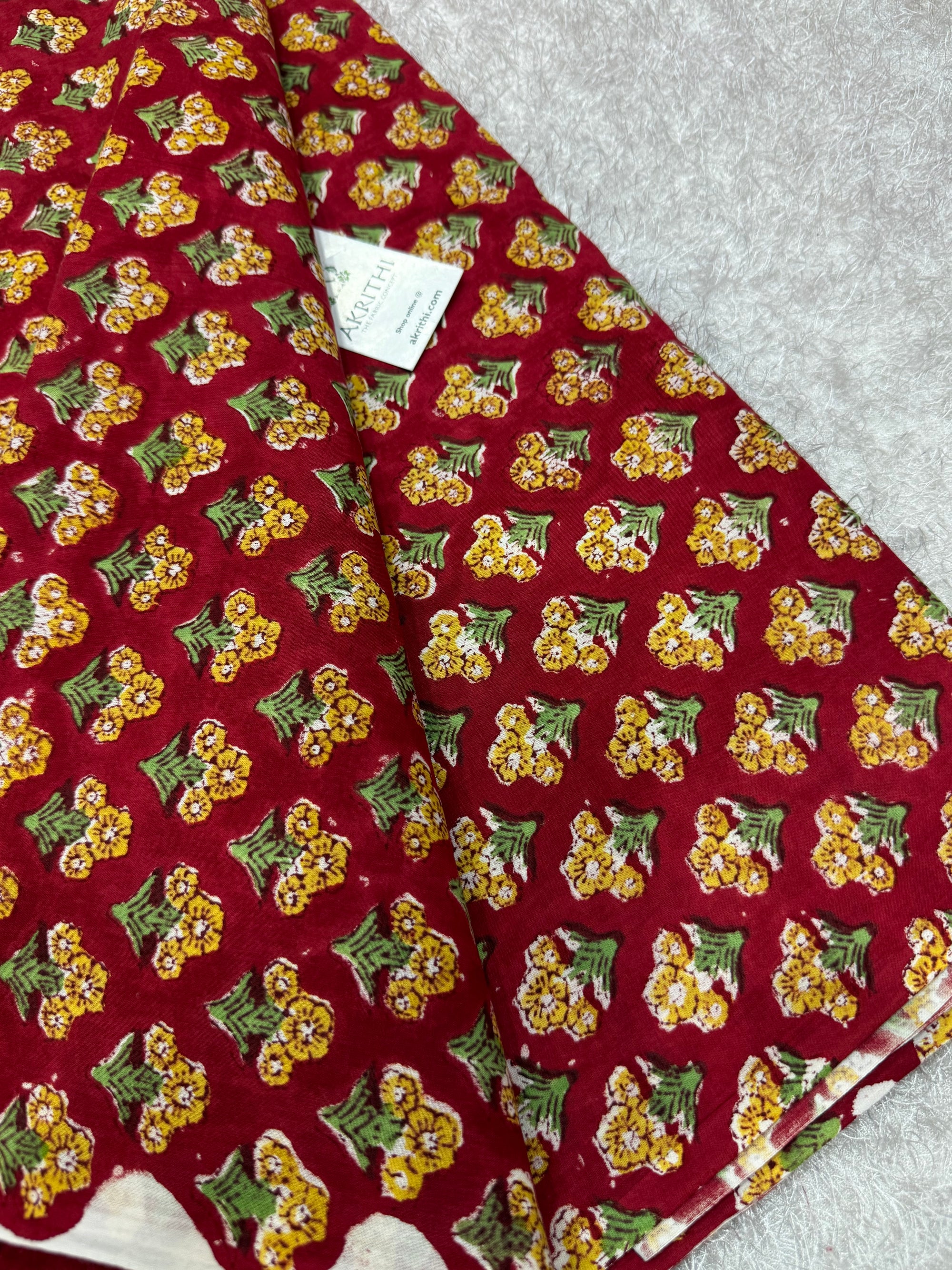 Hand block pure cotton fabric
