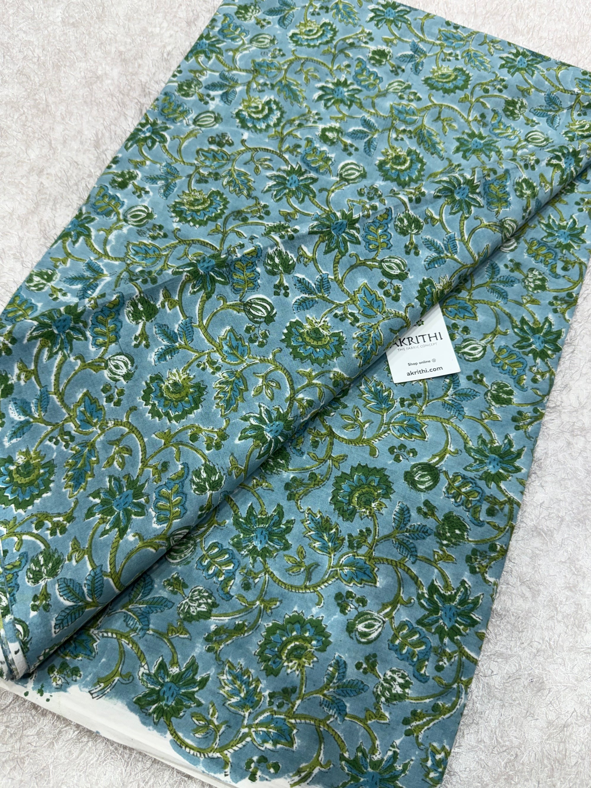 Hand block pure cotton fabric