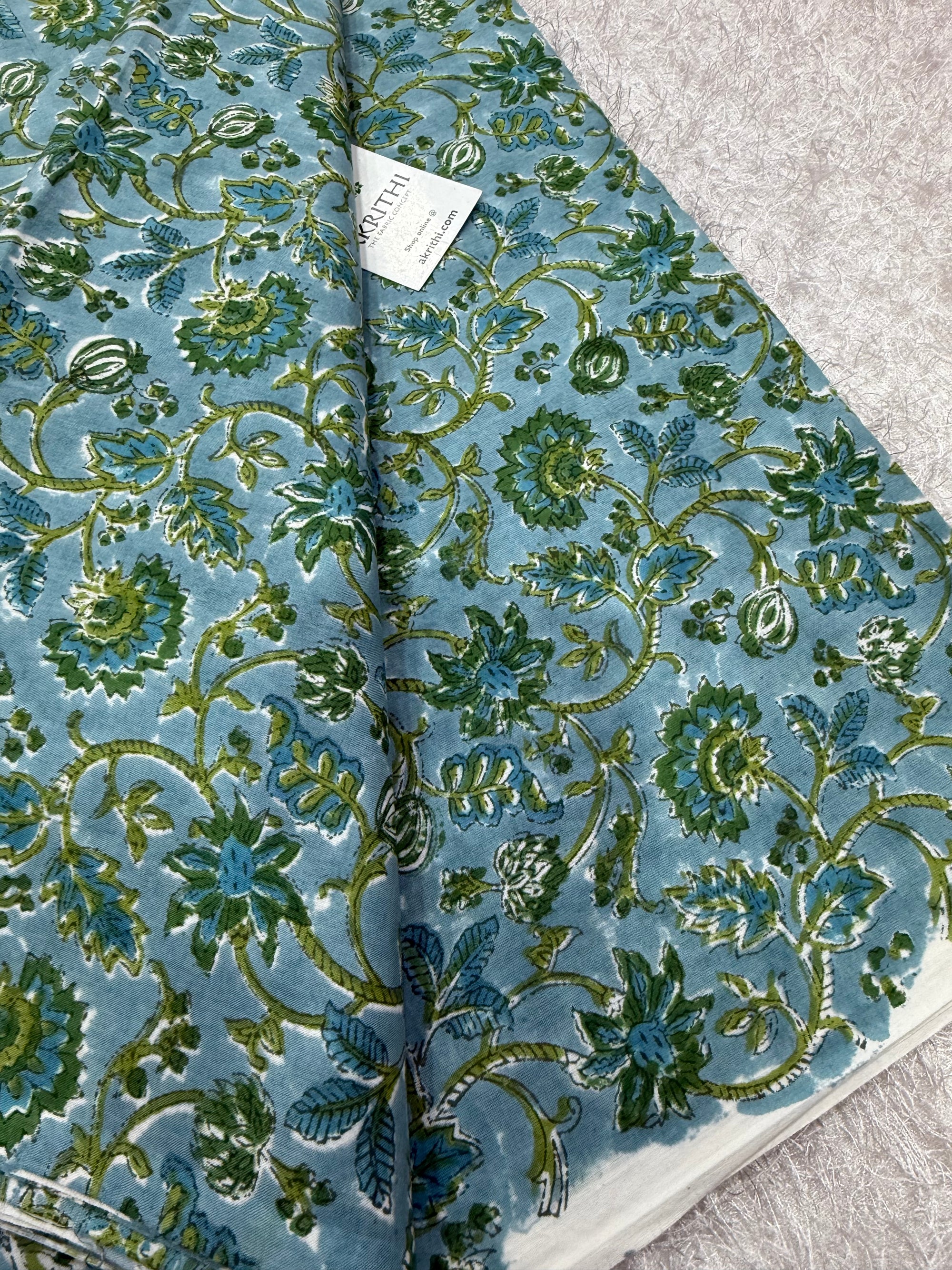 Hand block pure cotton fabric
