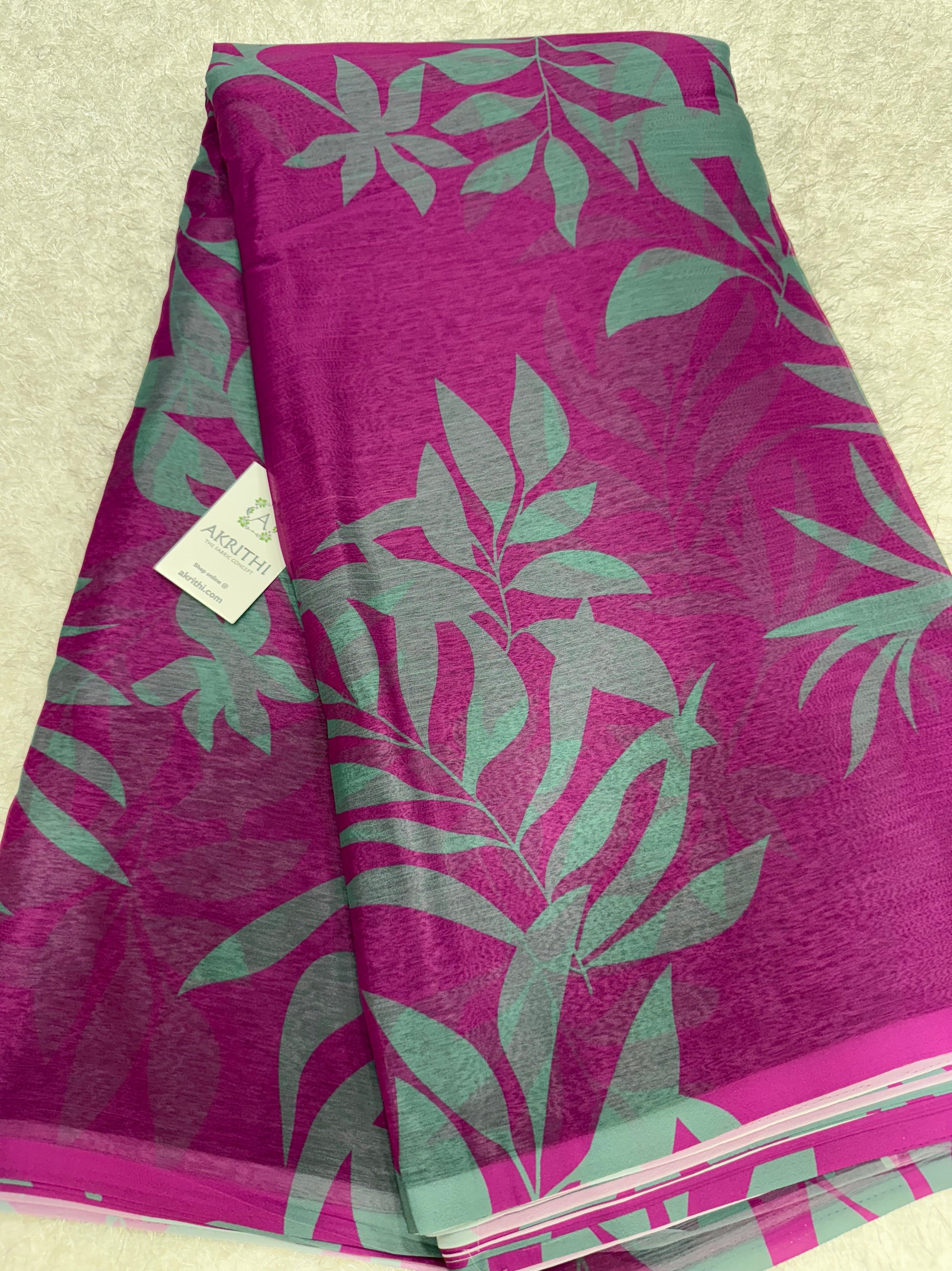 Digital floral printed chiffon fabric