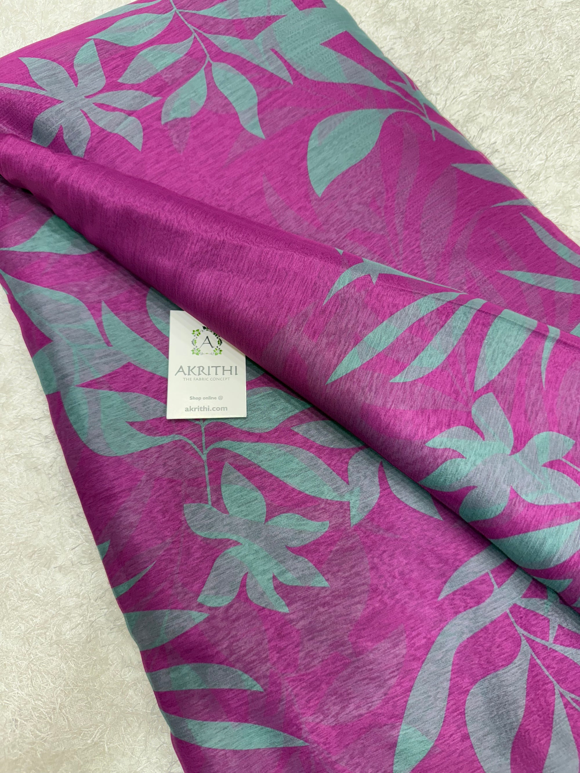 Digital floral printed chiffon fabric