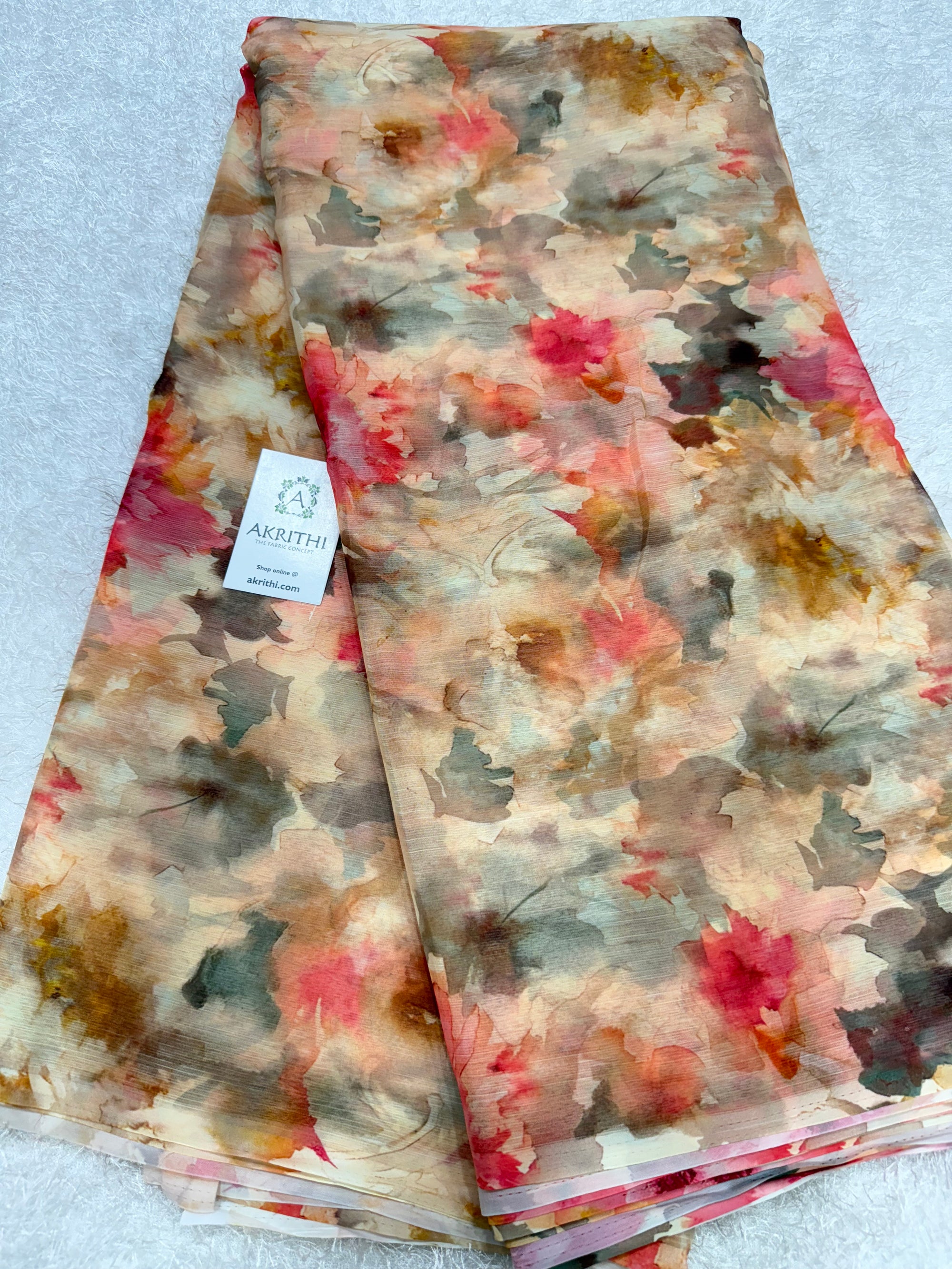 Digital floral printed chiffon fabric
