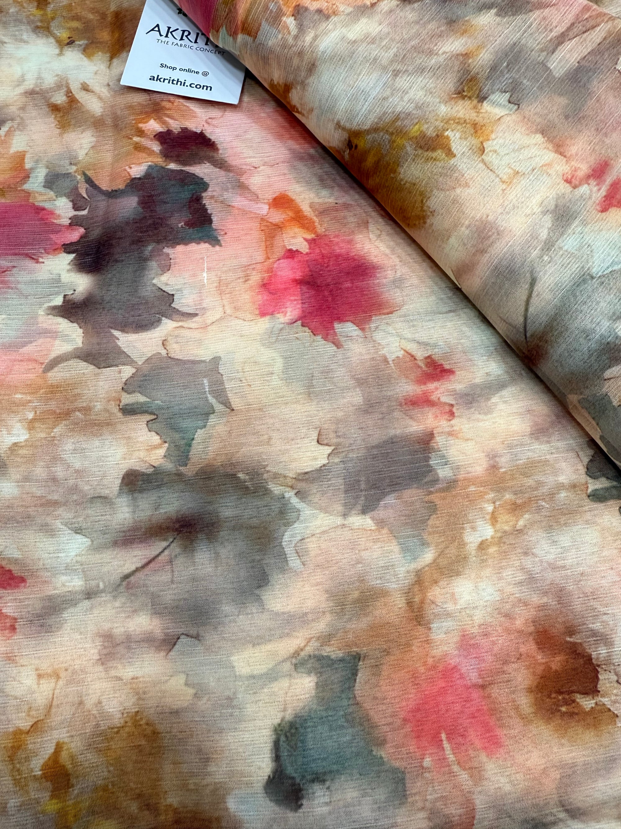 Digital floral printed chiffon fabric