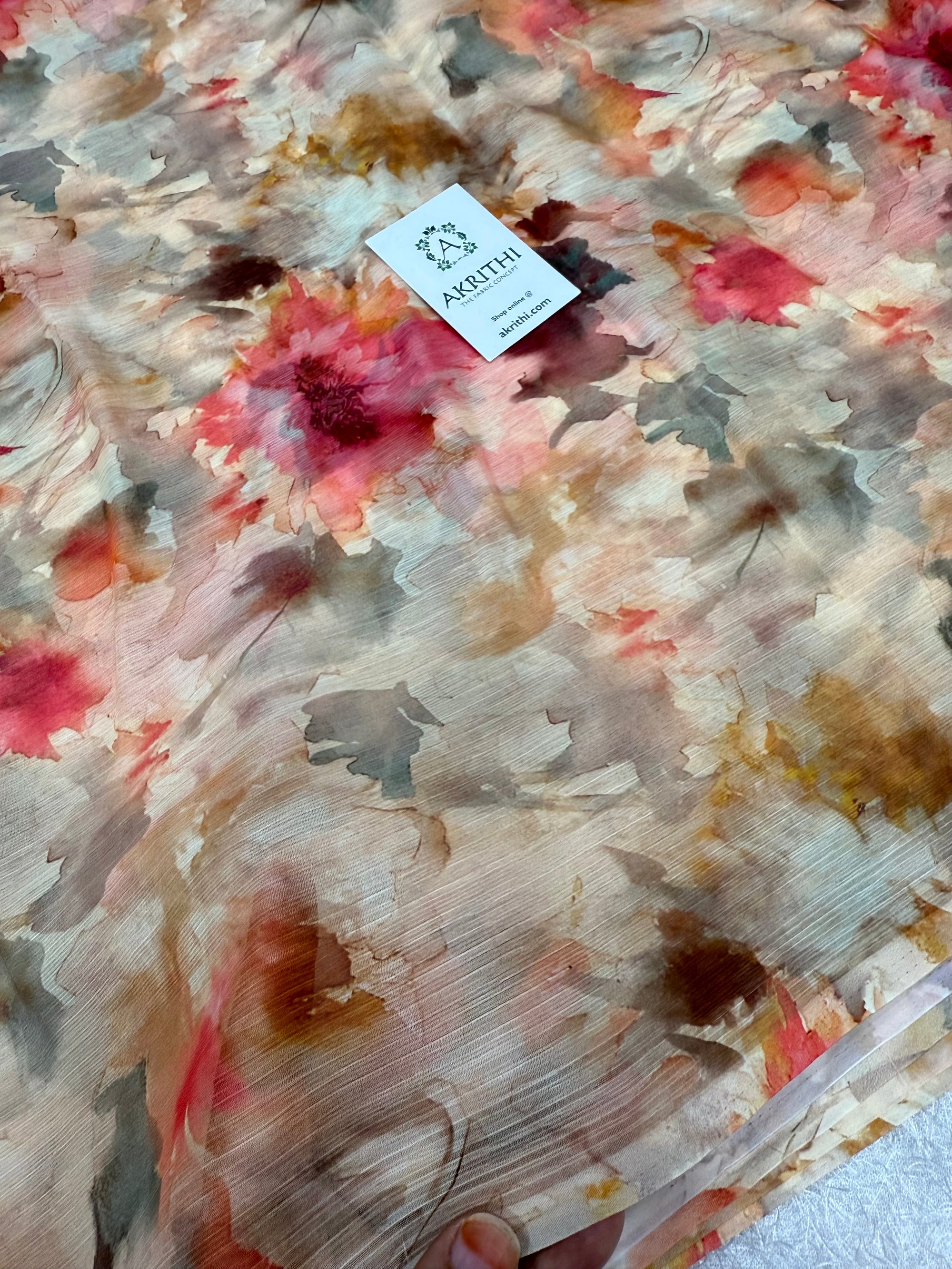 Digital floral printed chiffon fabric