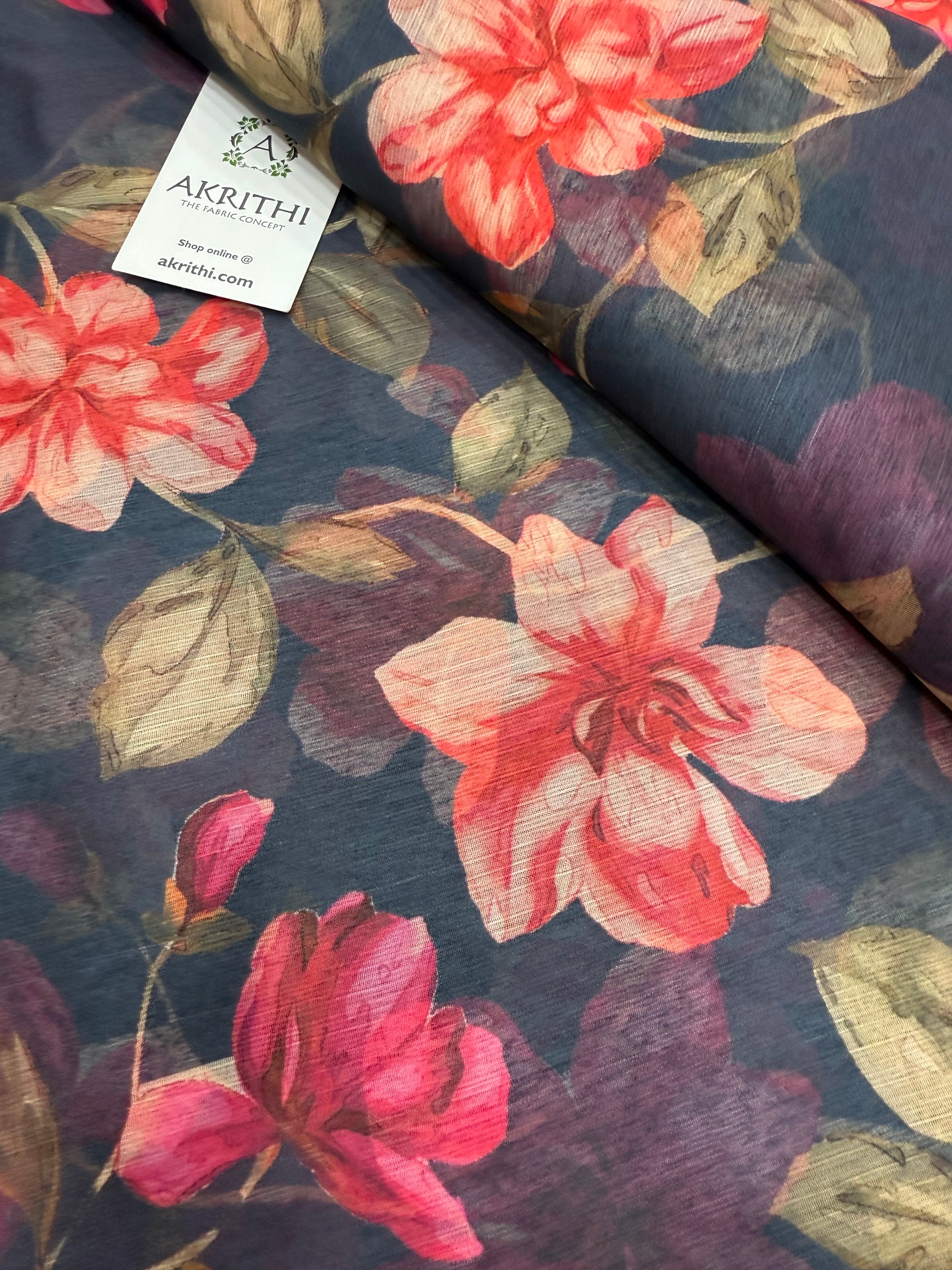 Digital floral printed chiffon fabric
