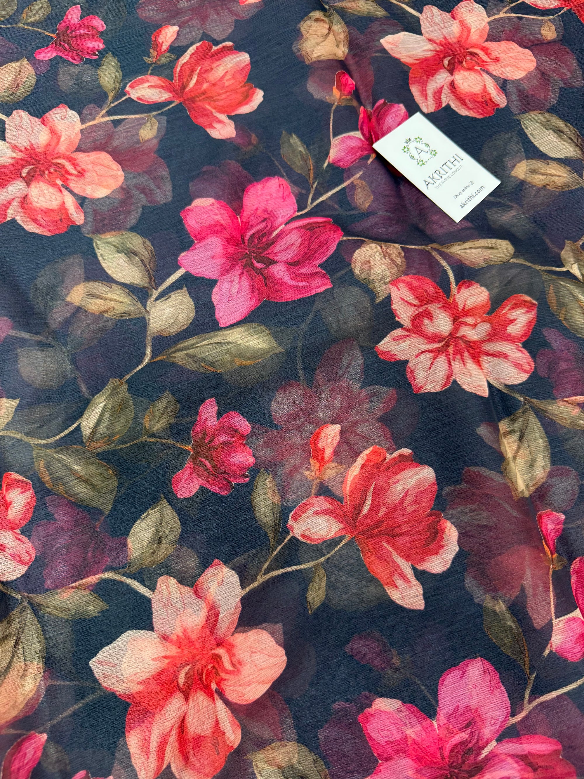 Digital floral printed chiffon fabric