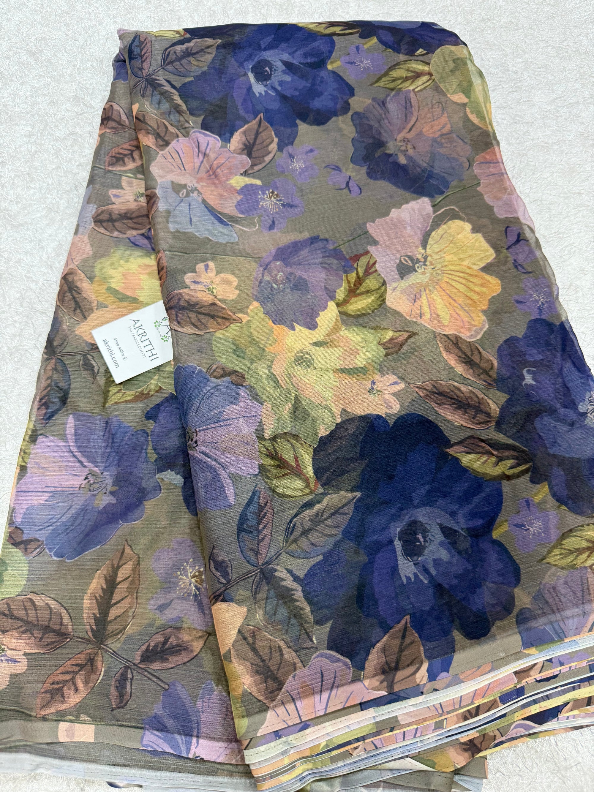 Digital floral printed chiffon fabric