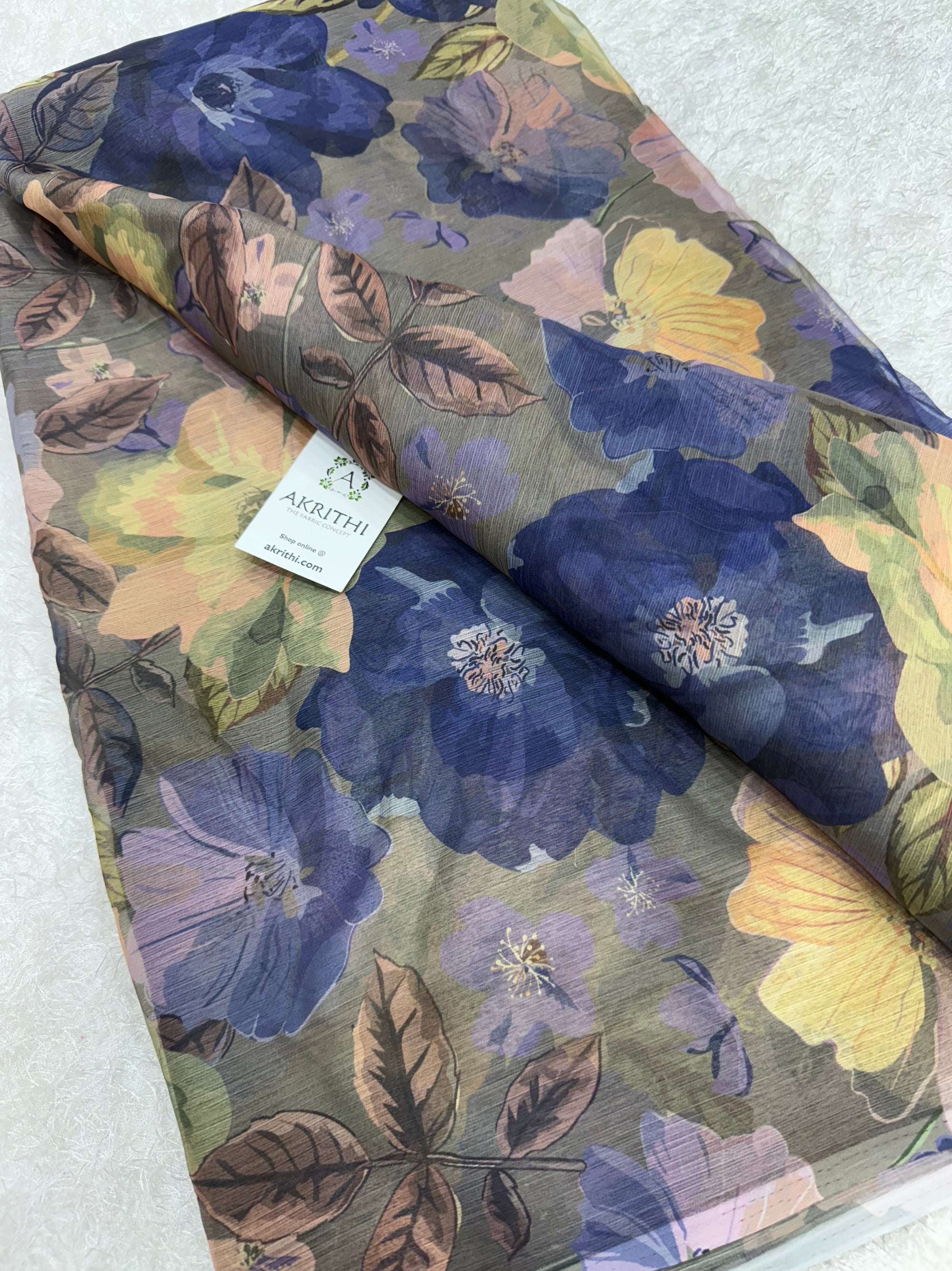 Digital floral printed chiffon fabric