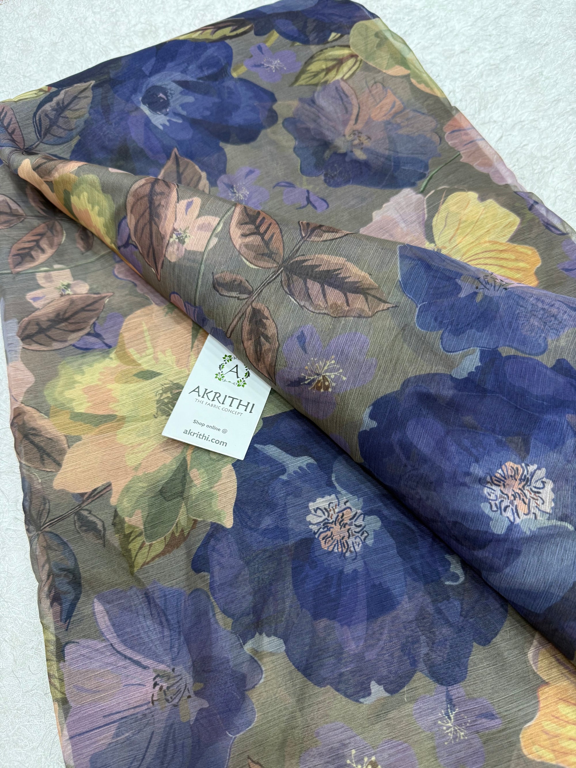 Digital floral printed chiffon fabric