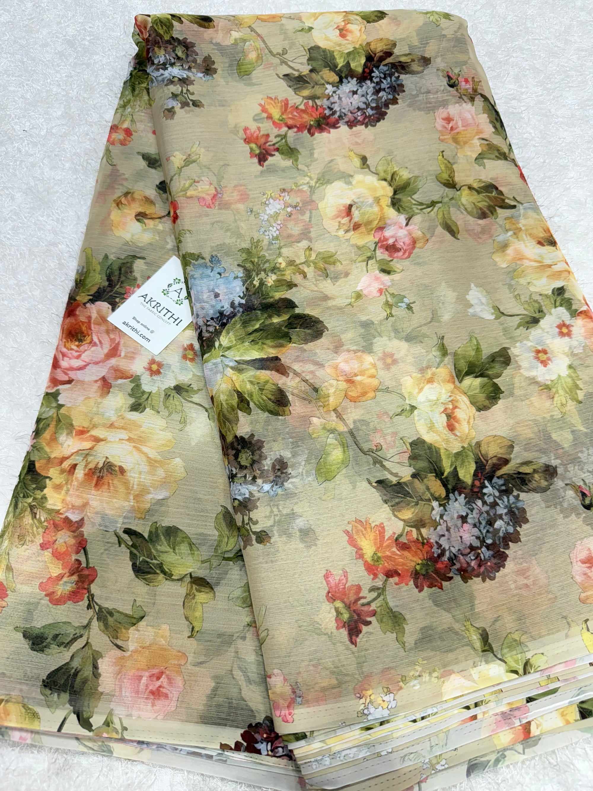 Digital floral printed chiffon fabric